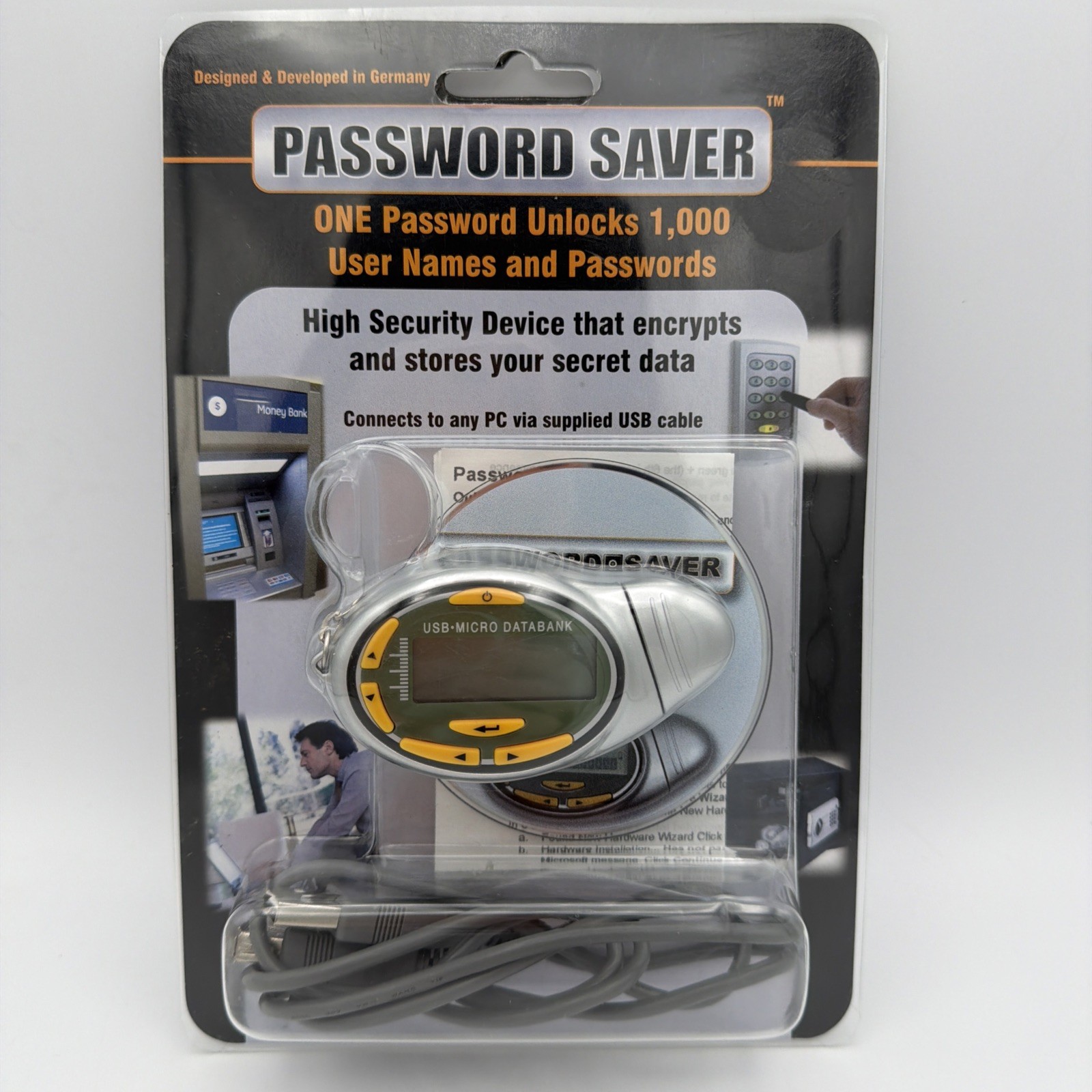 Password Saver USB-Micro Databank High Security Device New Sealed