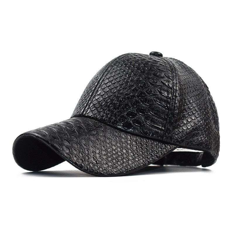 Unisex Alligator Baseball Cap Faux Leather Matching Hat Curved Brim Shade Cap