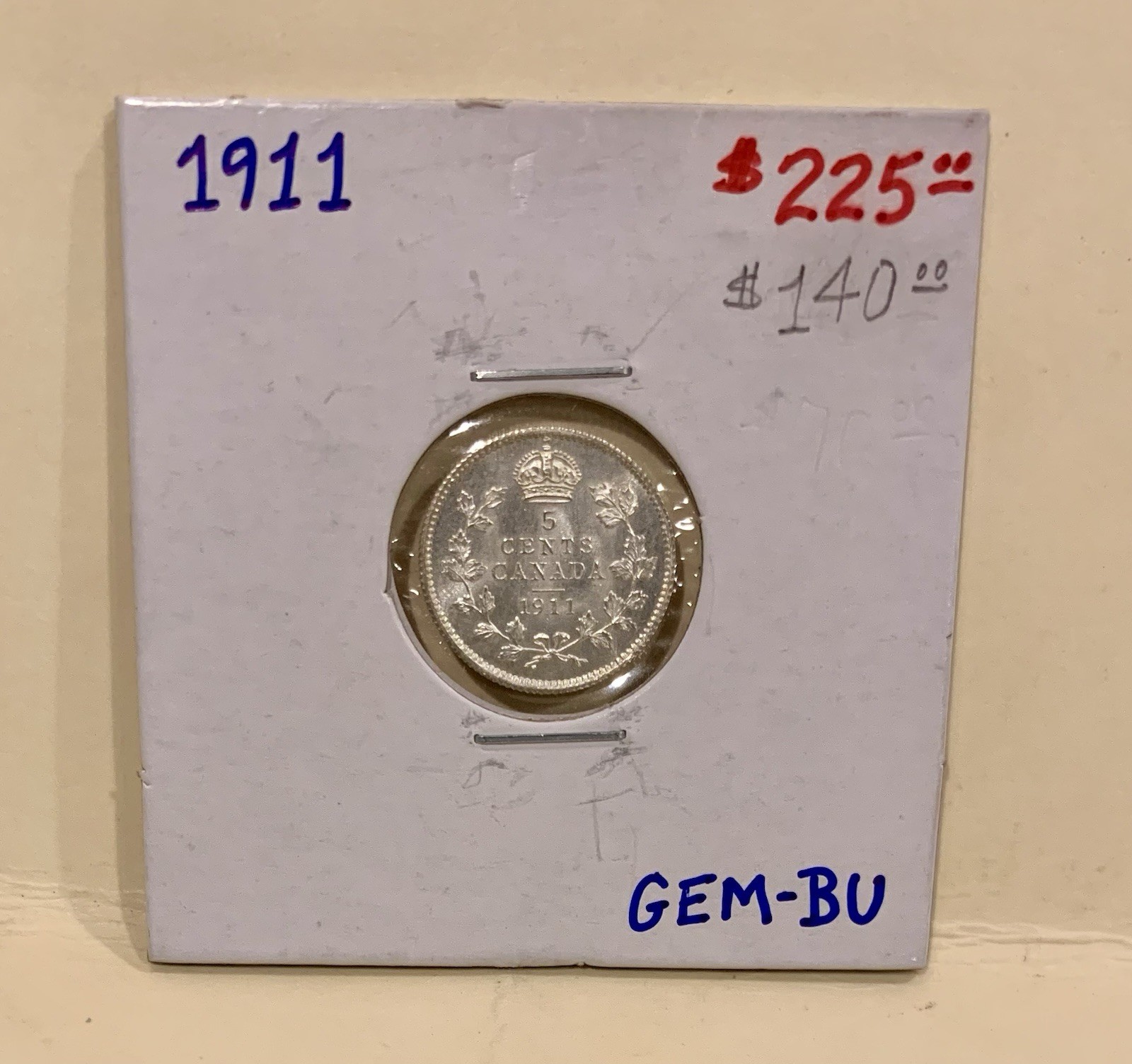 1911 Canada 5 Cents silver Coin