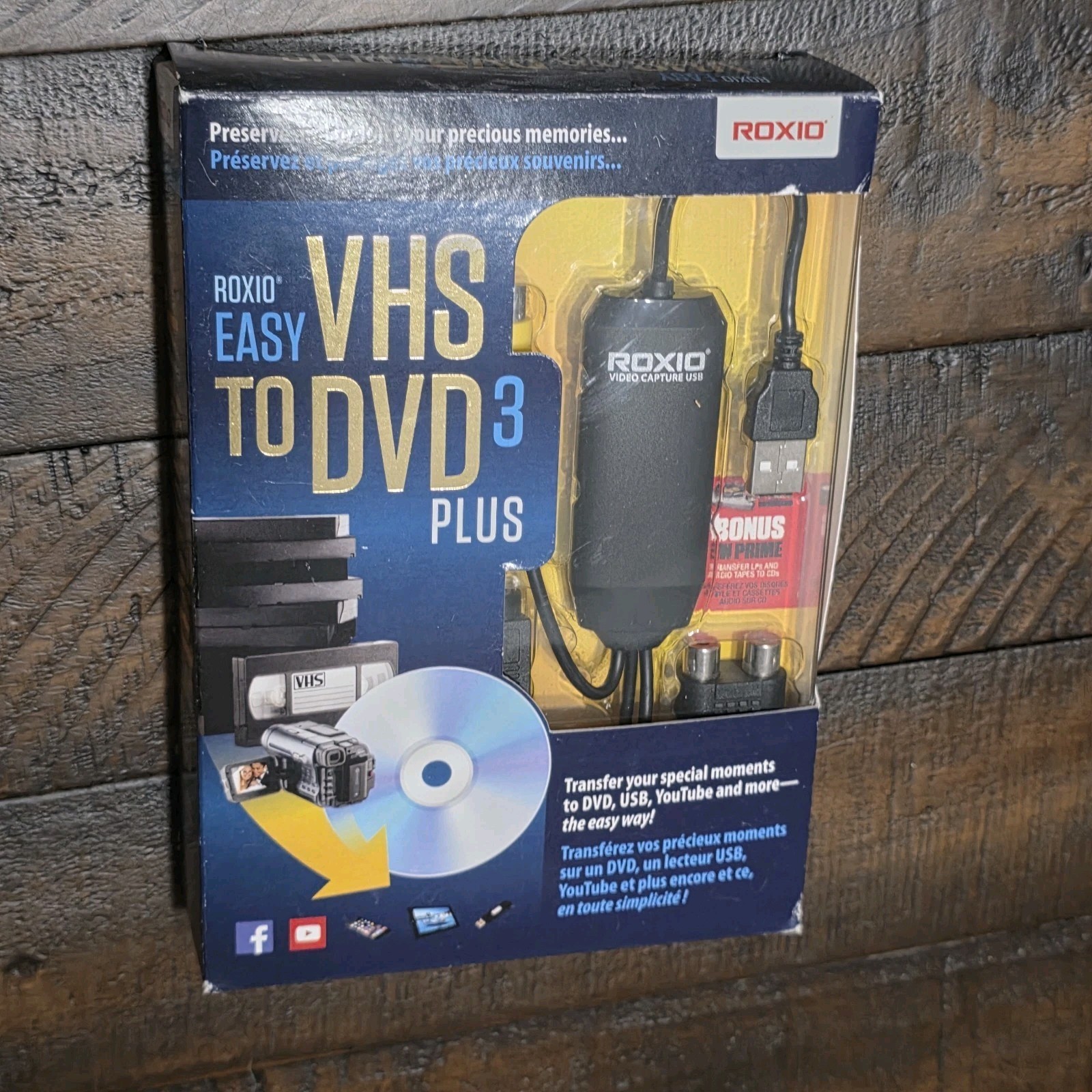 Roxio Easy VHS to DVD 3 Plus USB Video Capture Converter Open Box Complete Unuse