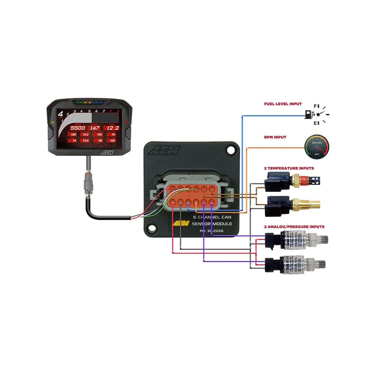 AEM 30-2226 CAN Module - 6 Channel