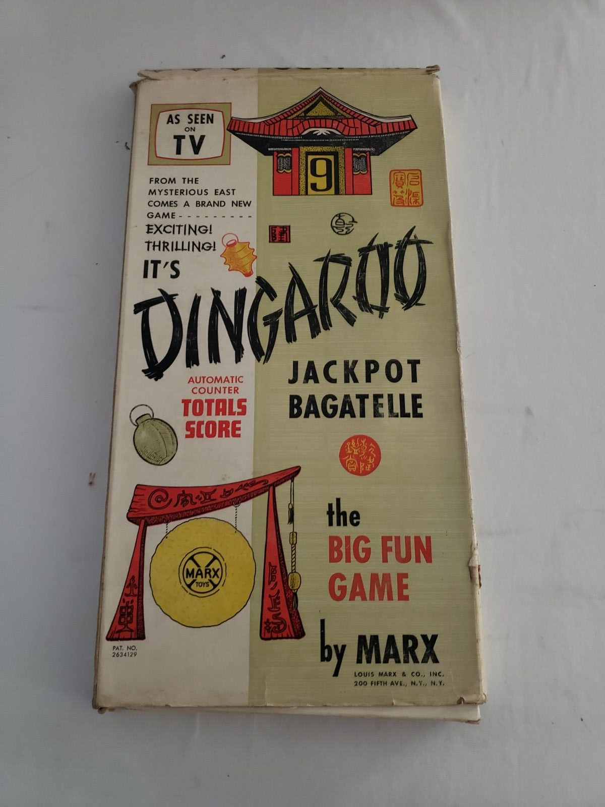 VTG  Dingaroo Jackpot Bagatelle Pinball Game w/Original Box Marx Toys