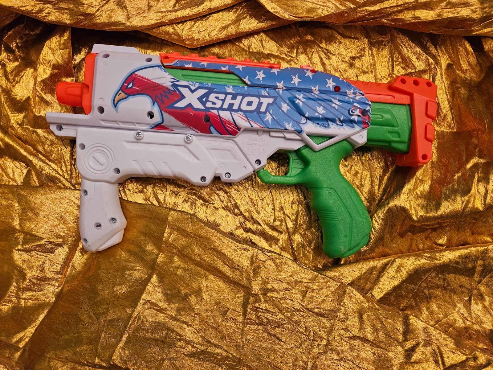 Zuru XShot Gun X-Shot Toy Gun - 13" Inches - Eagles and Stars Orange and Green +