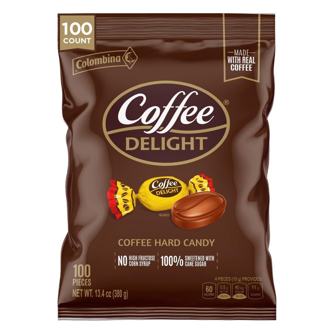 Colombina Coffee Delight Hard Candy, 100 Count (Pack of 1), Brown