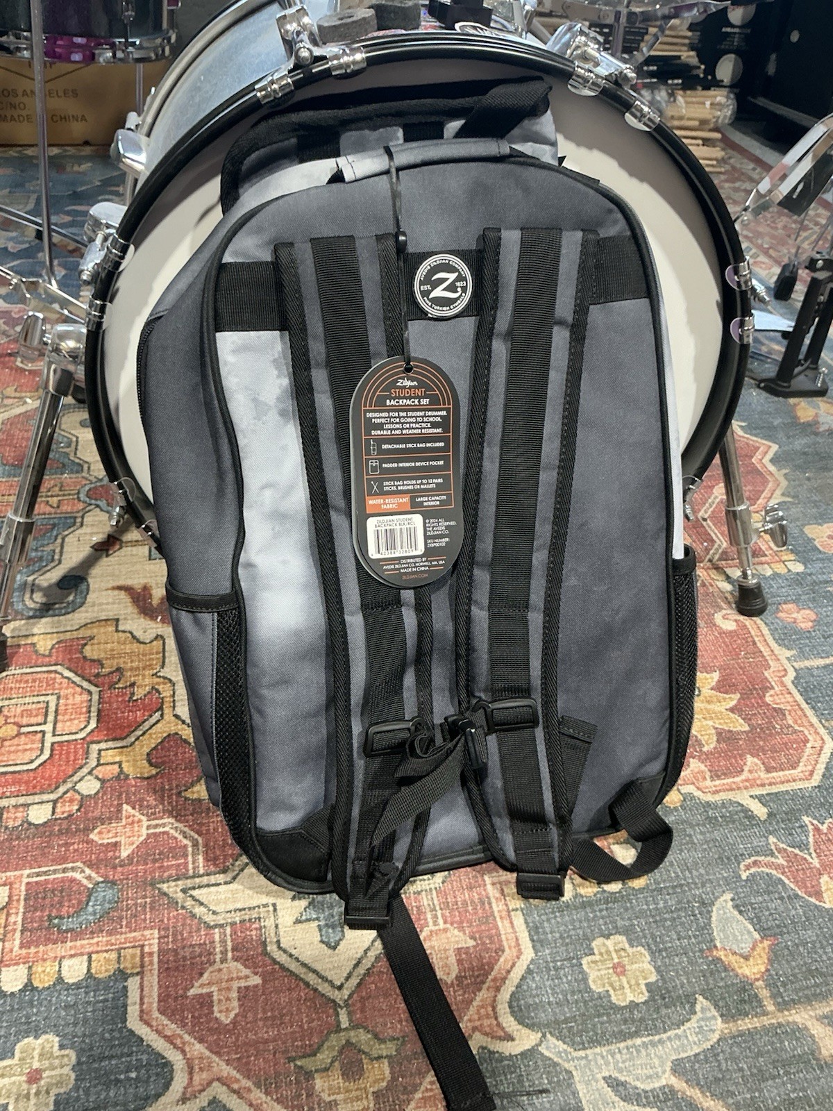 Zildjian Student Backpack and Stick Bag - Black Rain Cloud