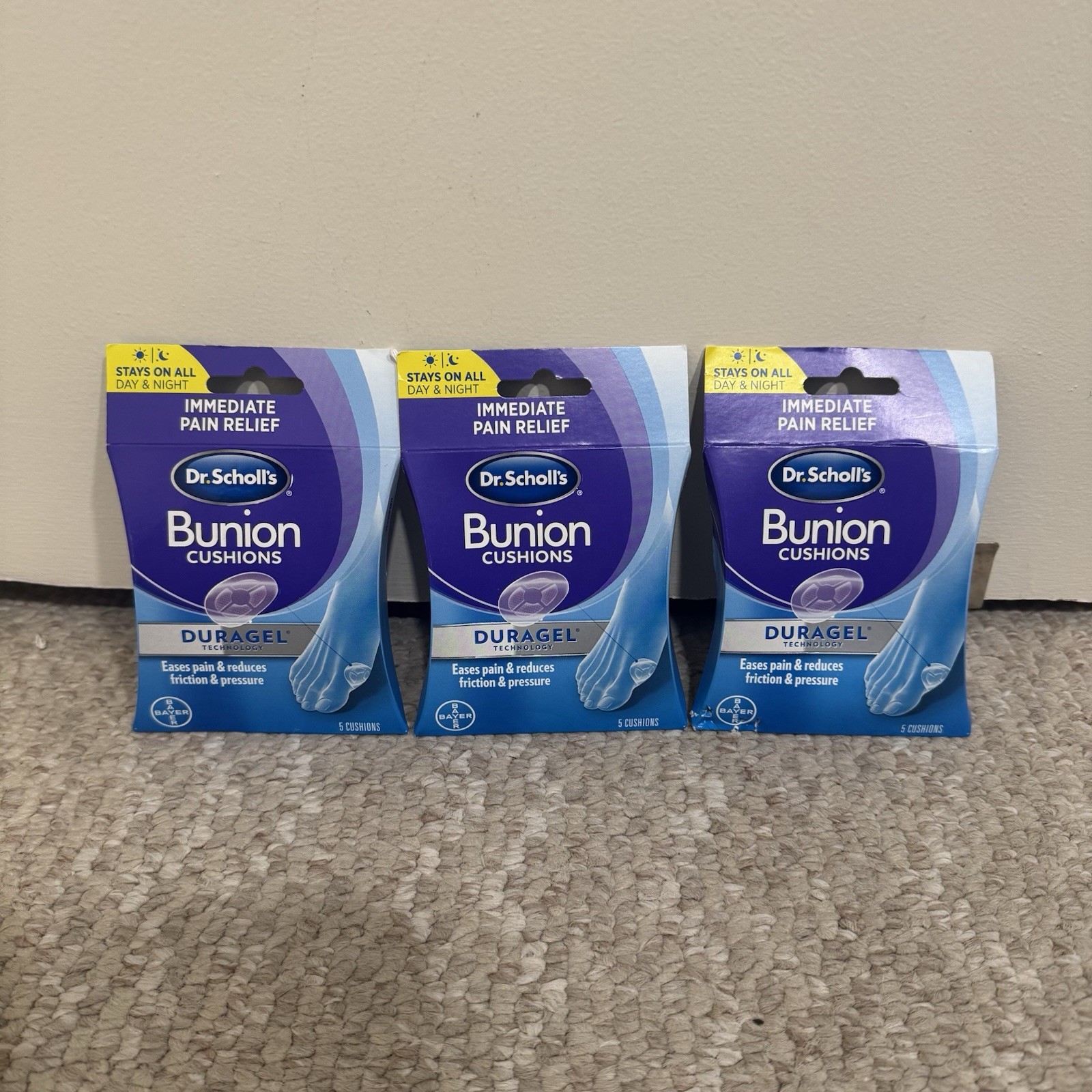 (3) pack lot of Dr Scholls BUNION Cushions - New