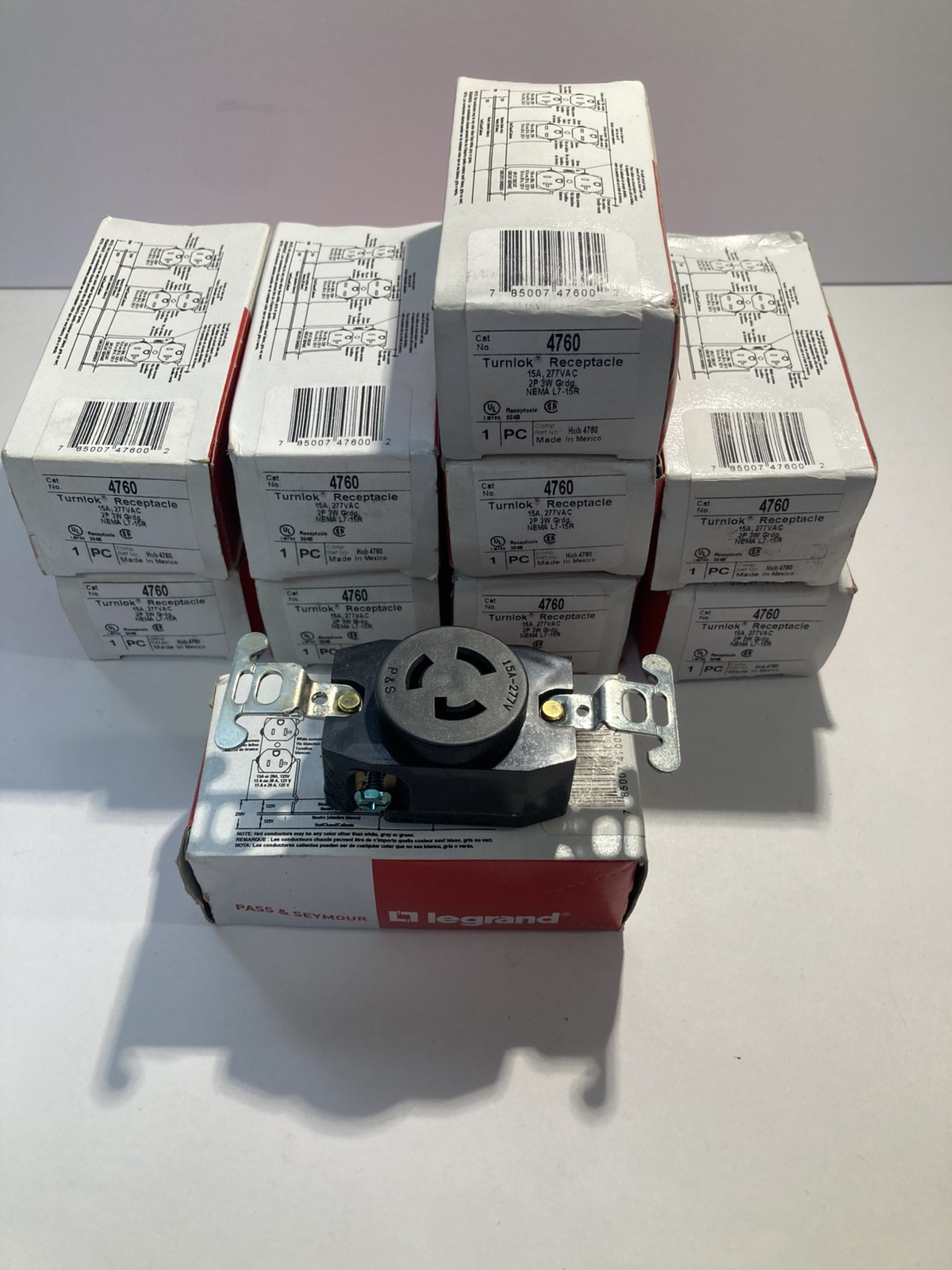 Pass & Seymour L7-15 Twistlock Female Connector (4760) 10 Pack