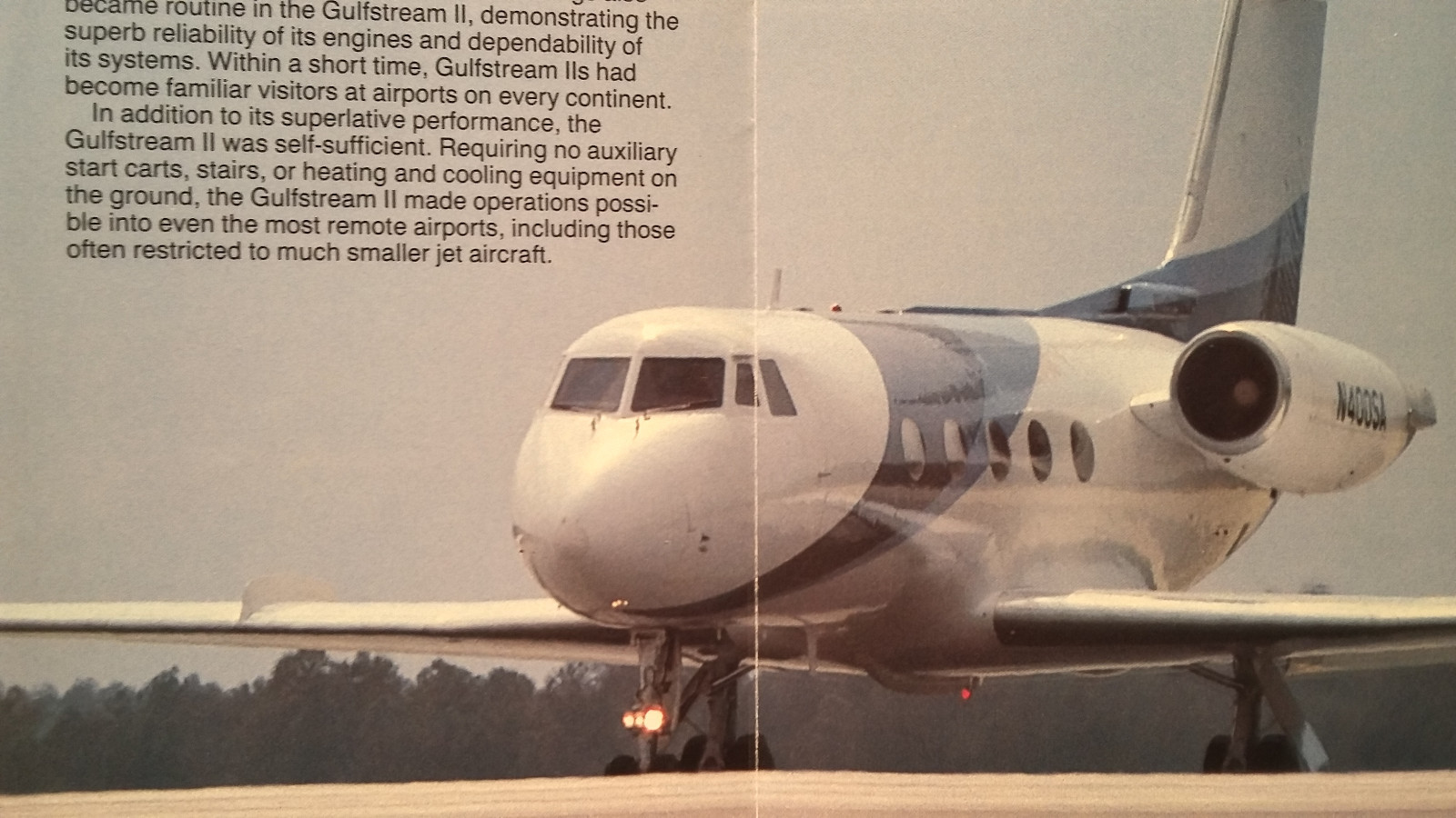 Original Gulfstream Aerospace "The Gulfstream II" Brochure, 8 page, 3.75 x 9"