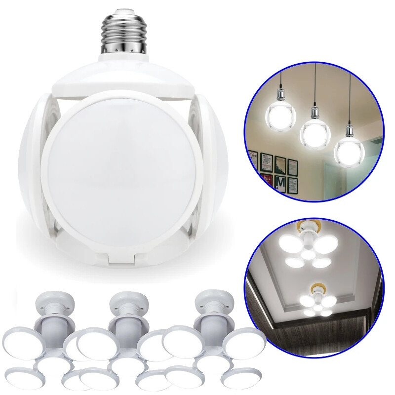 1/2/4x E27 LED Garage Lights 40W 6500K Deformable Bright Shop Ceiling Bulb Lamps
