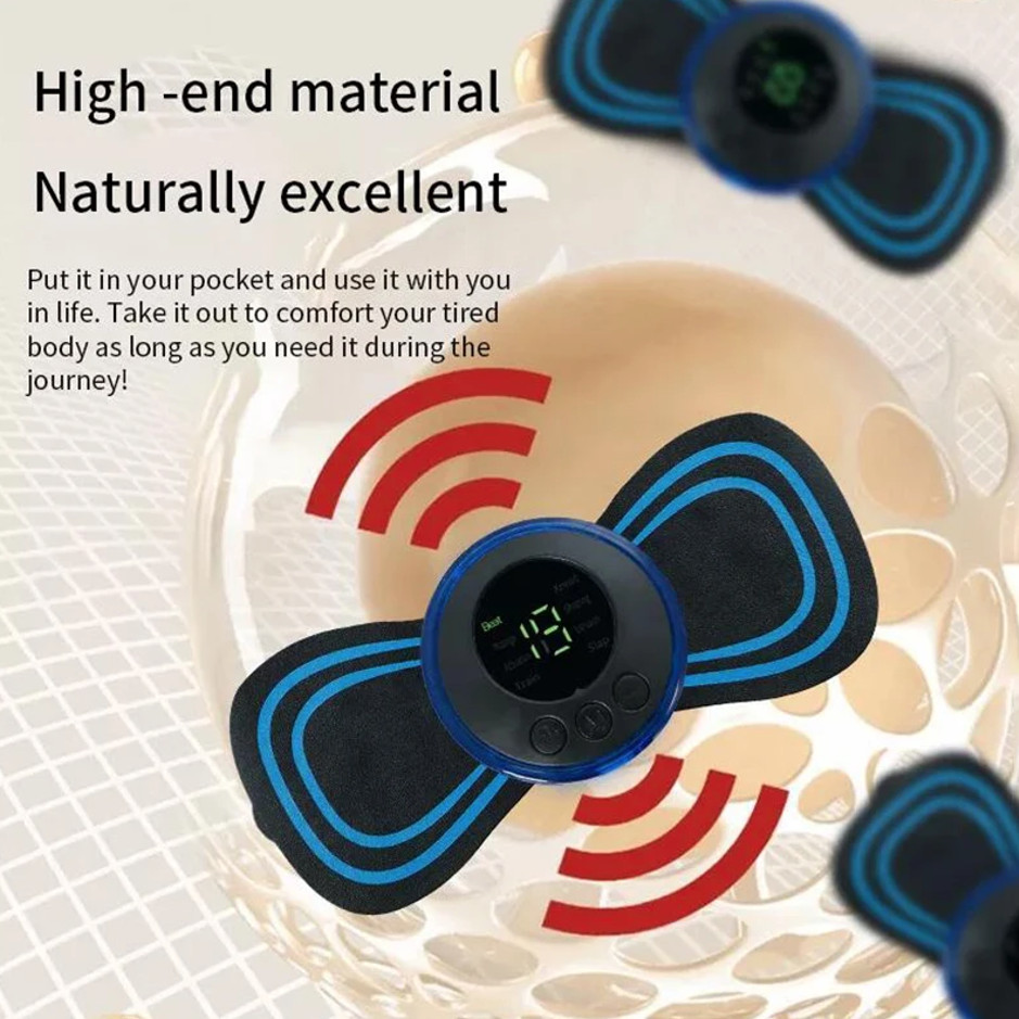 Portable EMS Neck Massager – 8 Modes, 19 Levels, Muscle Relaxat