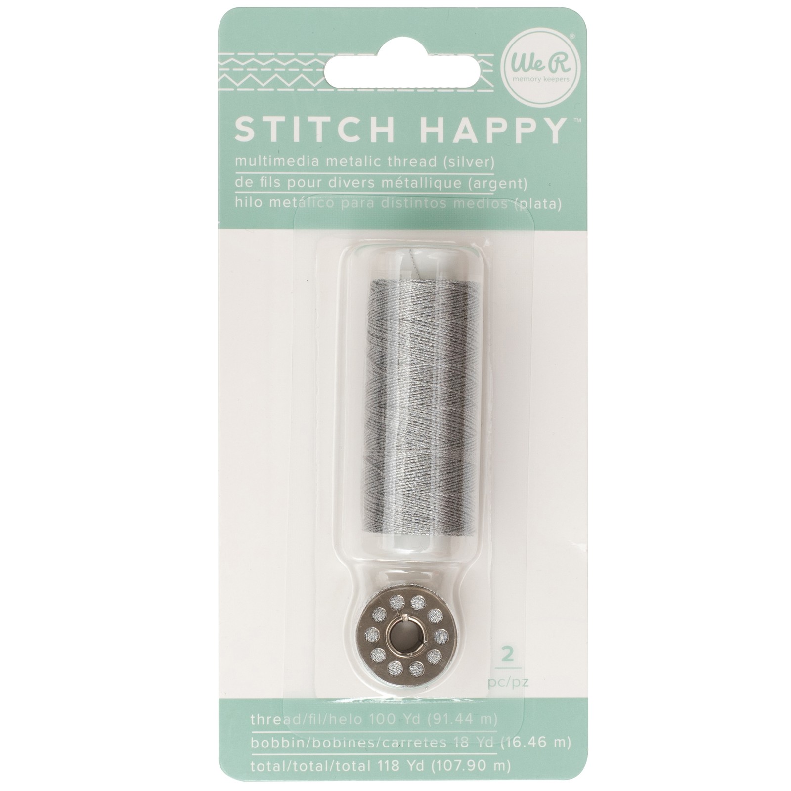 We R Memory Keepers WR660705 We R Stitch Happy Metallic Thread-Silver (3Pk)
