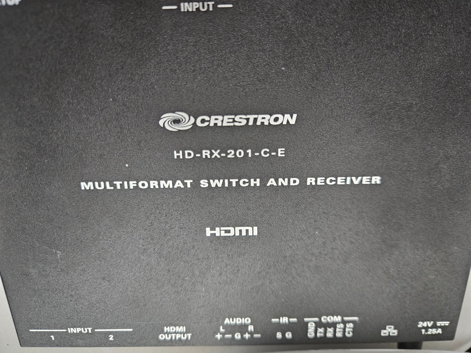 CRESTRON HD RX 201 C E MULTIFORMAT SWITCH & RECEIVER W/ PWR SUPPLY LINE JACKS