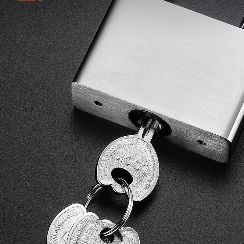 70x92mm Stainless Steel Padlock, Waterproof Rust-Resistant Security Lock 4 Keys