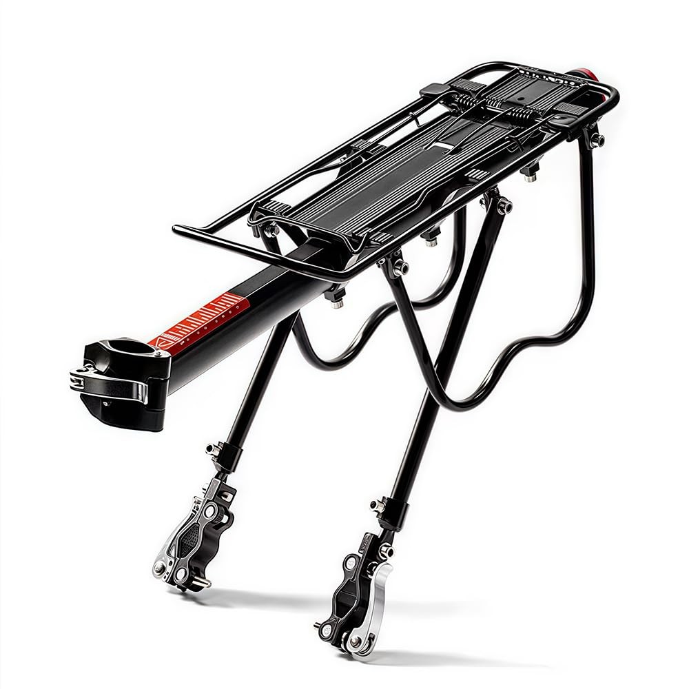 Rear Bike Rack for Bicycle, 110Lbs/50kgs Capacity Bicycle Cargo Rack with Ref...