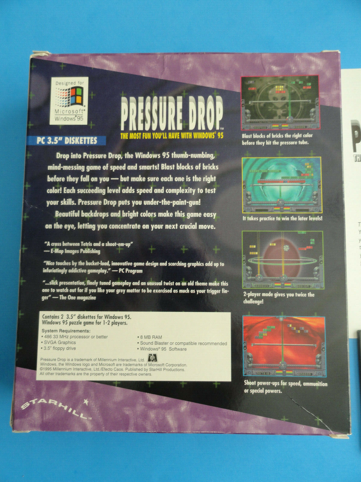 PRESSURE DROP - 1995 PC GAME 3.5" DISKETTS WINDOWS - BIG BOX- COMPLETE - CLEAN