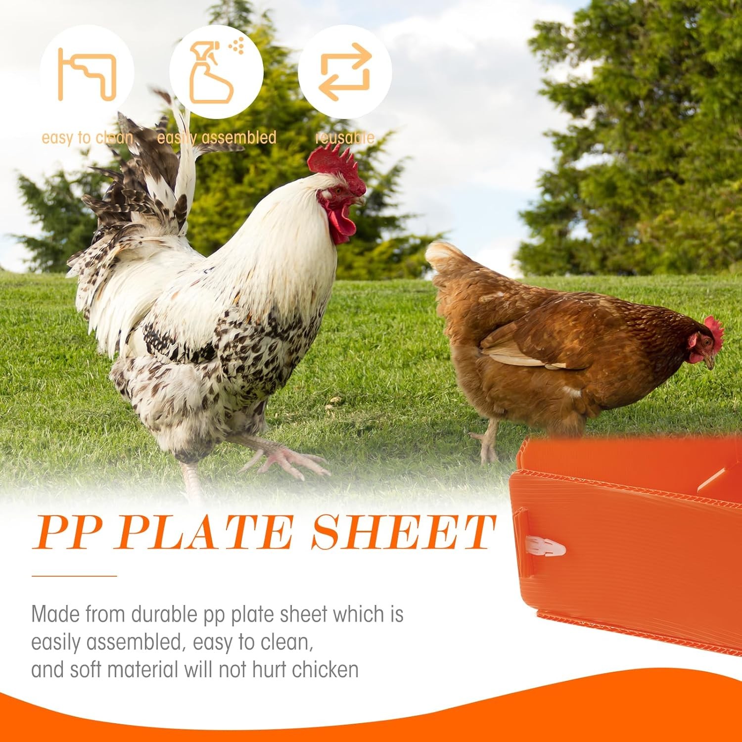 Durable 3 Pack Chicken Nesting Boxes for Hens Ducks and Poultry Laying Egg Box