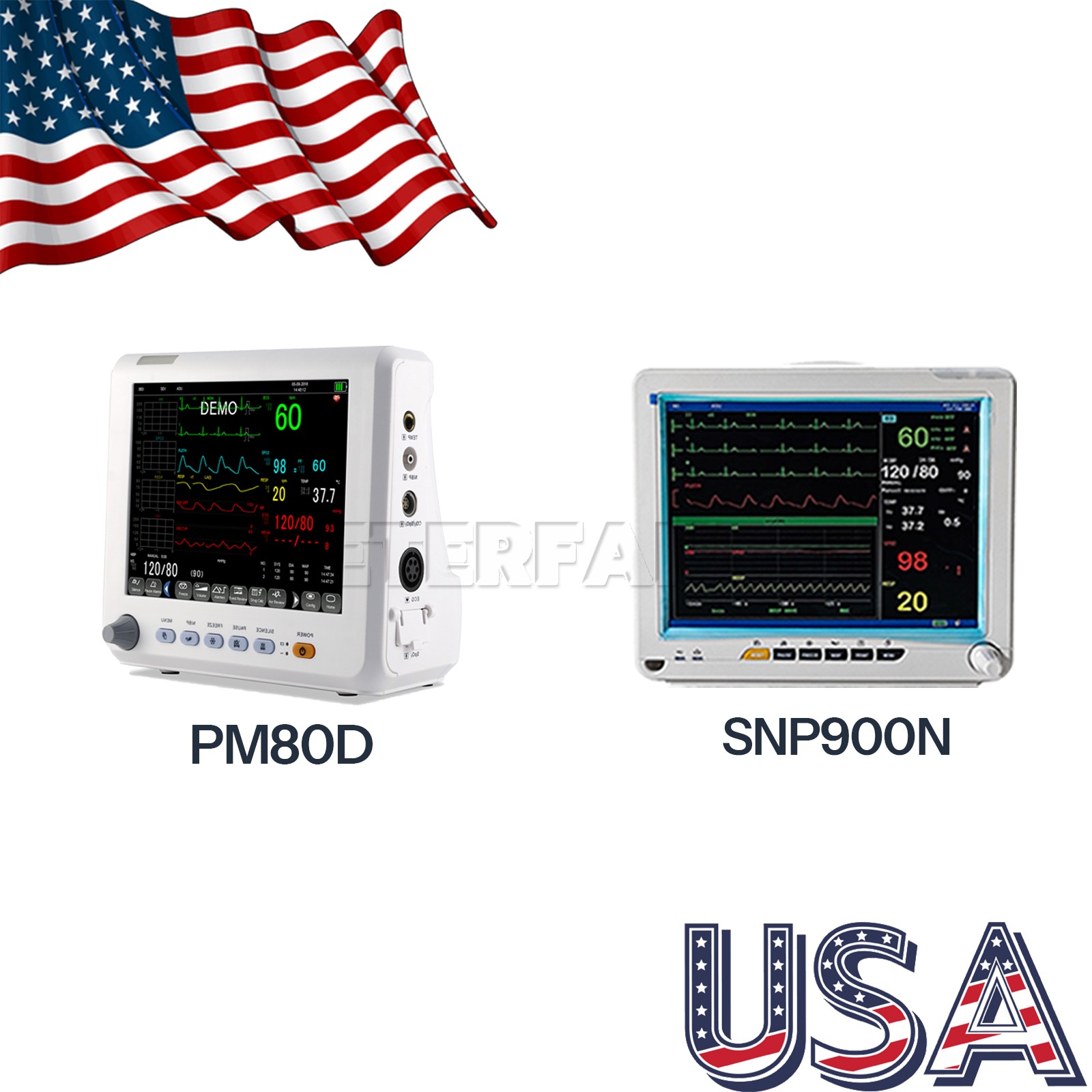 Patient Monitor ICU CCU Vital Sign Monitor For HOSP ECG/NIBP/RESP/TEMP/SPO2/PR