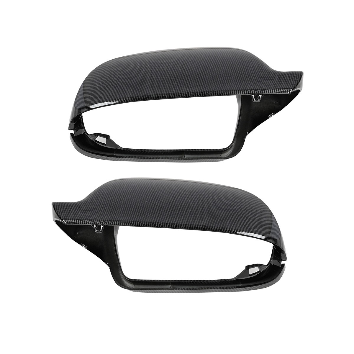 Carbon Fiber Look Mirror Cover Caps For Audi A5/S5 B8.5 2010-2016 W/ Lane Assist