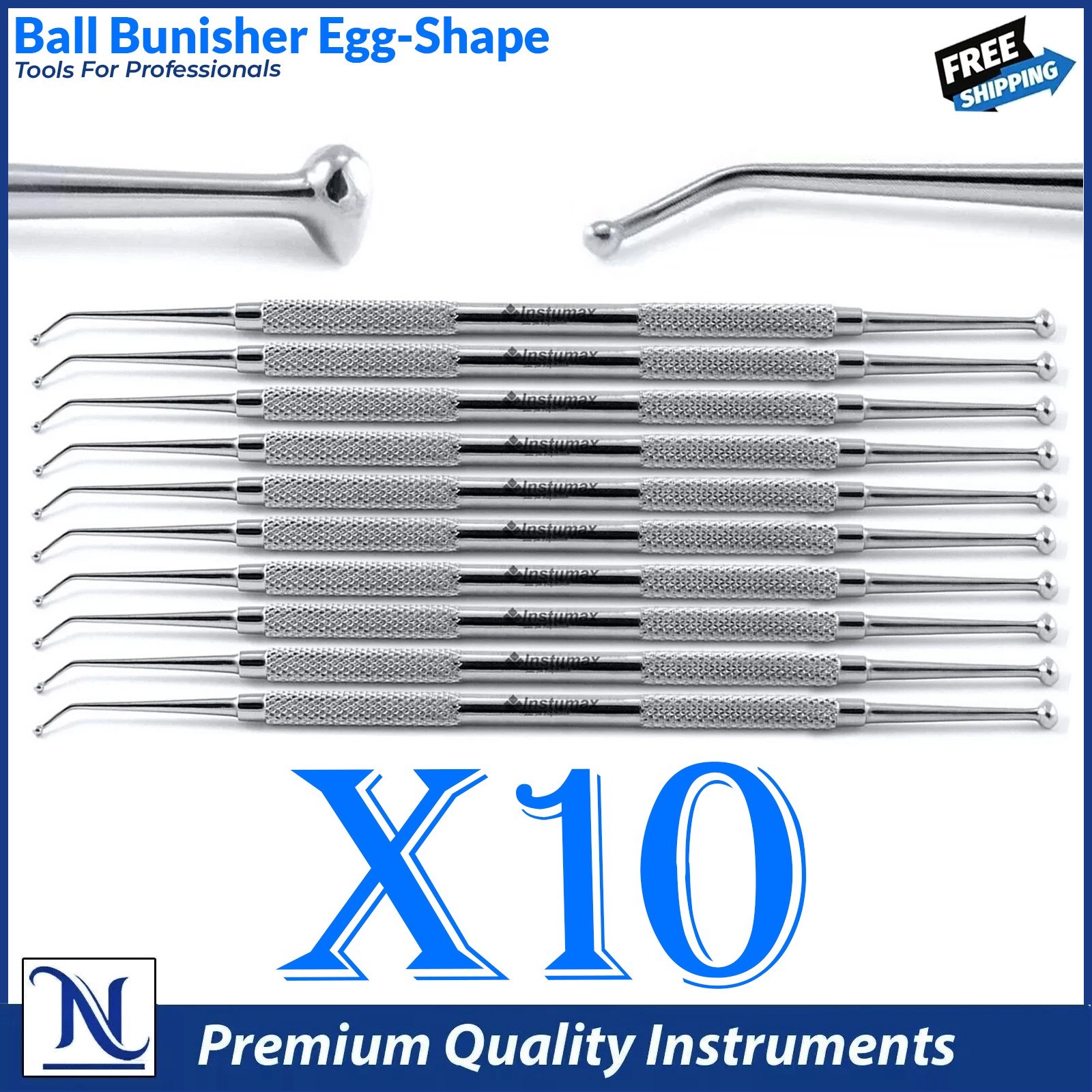 Dental Ball Burnisher Egg-shape Composite Dental Amalgam Instrument Filling