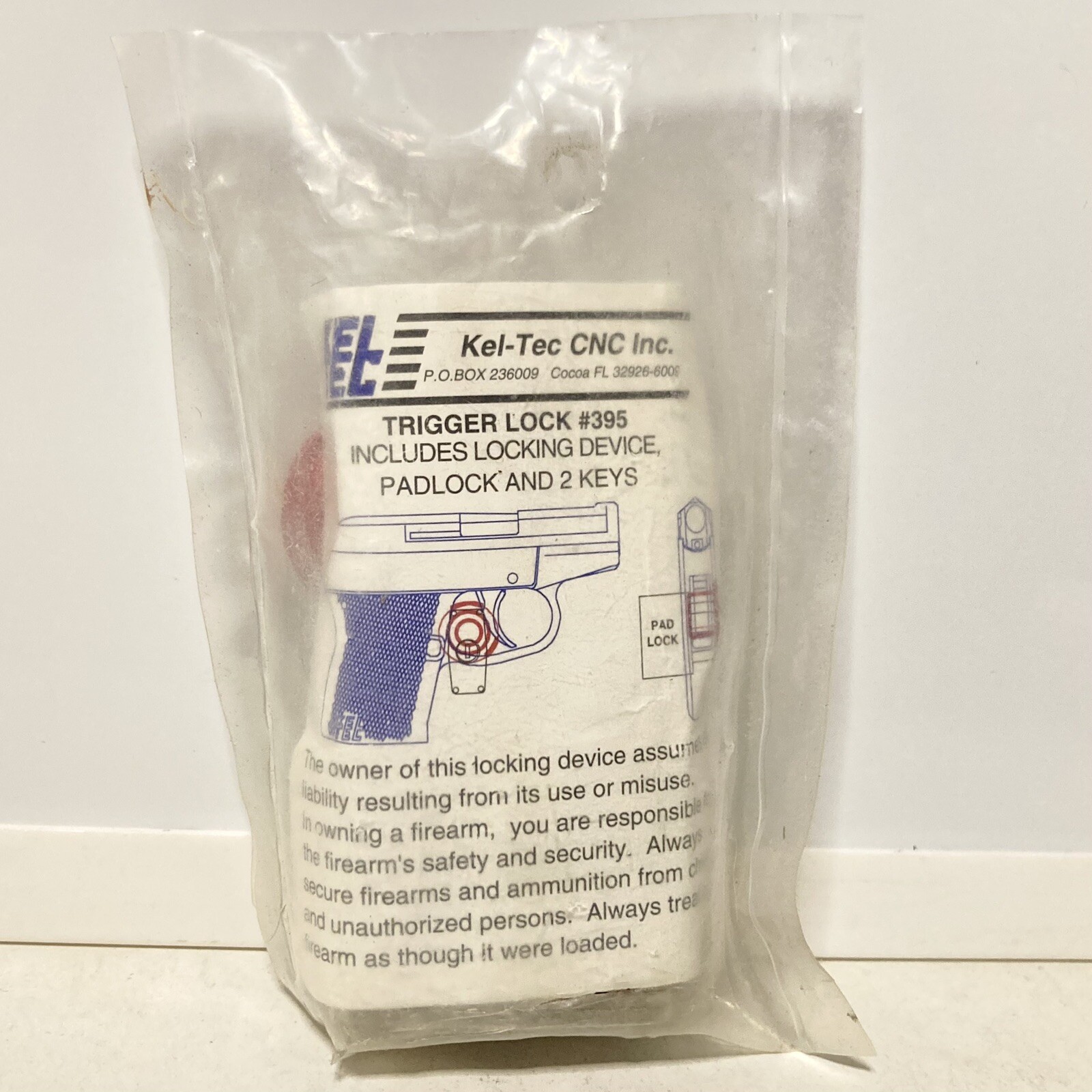 Kel-Tec CNC Gun Trigger Lock #395 includes Locking Device, Padlock and 2 Keys