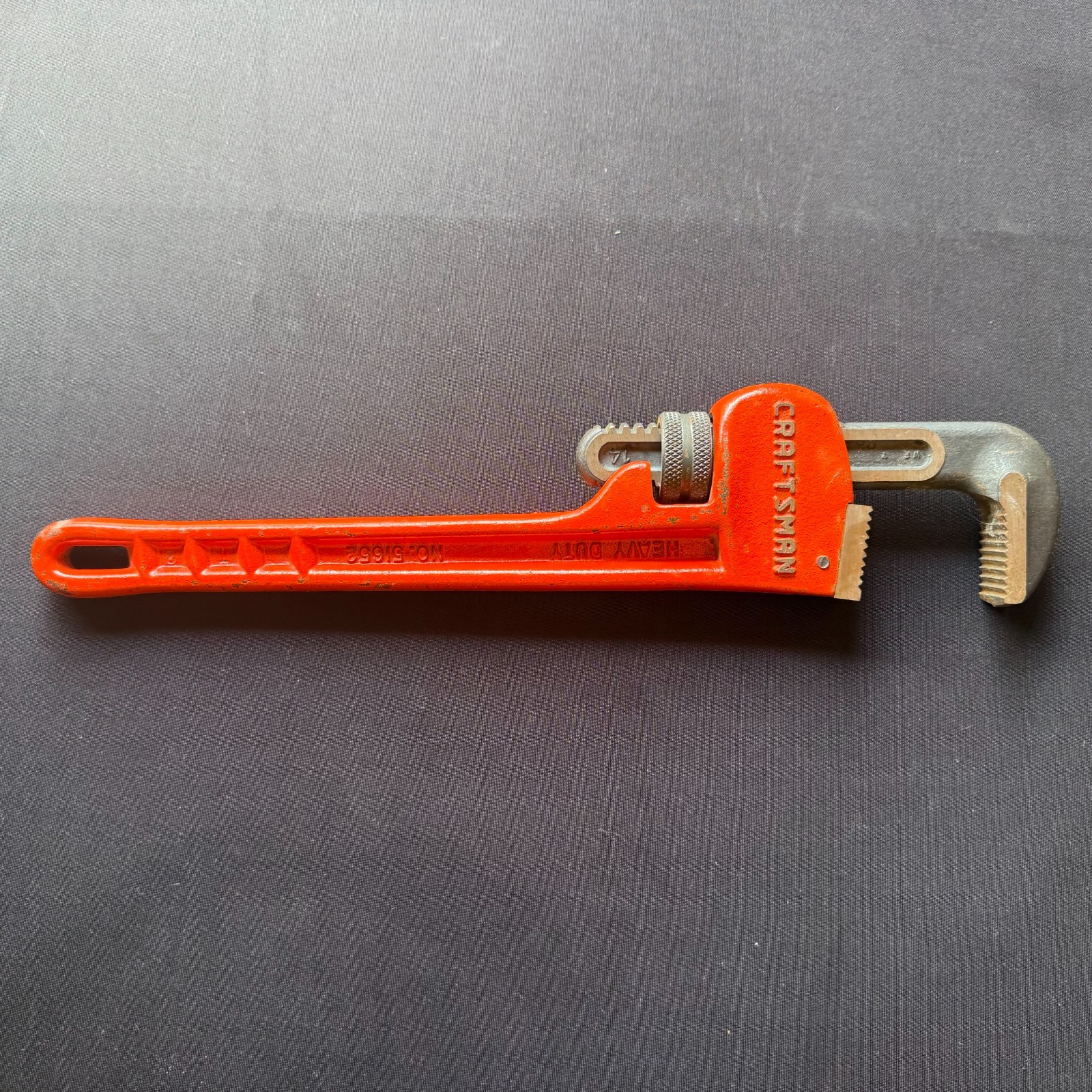Vintage Craftsman 10in Pipe Wrench Adjustable Heavy Duty Steel Tool USA No 51652