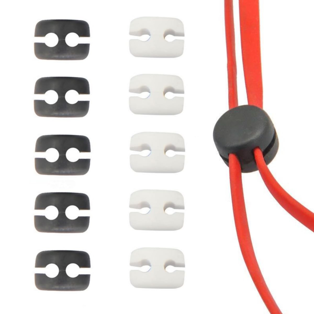 10 Pack Earphone Cable Slider Y Splitter Detachable Clip Adjusting Divider St...