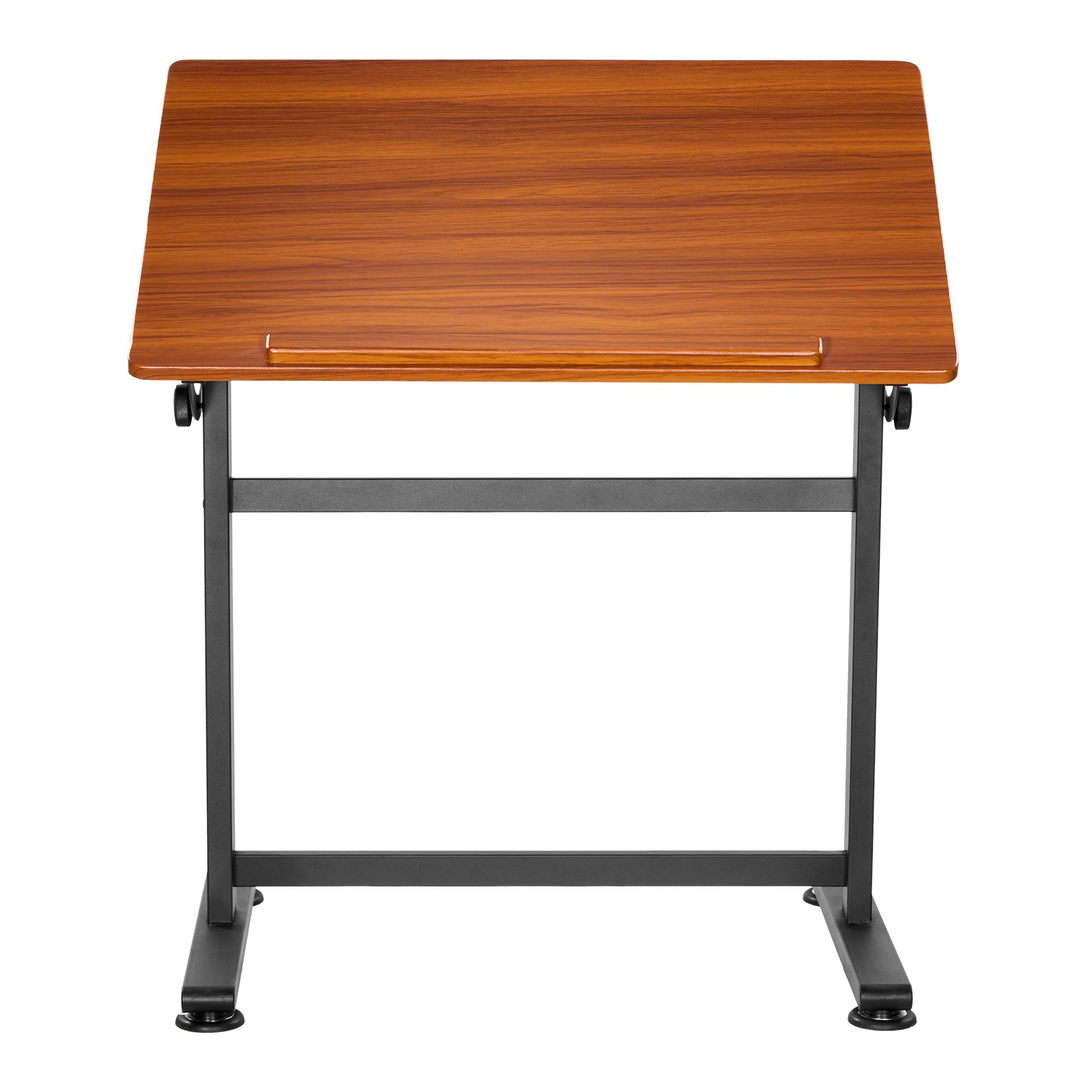 Adjustable Drafting Table 0°-90° Tilt, 23.62"x35.43" Brown Desktop Black H-Frame