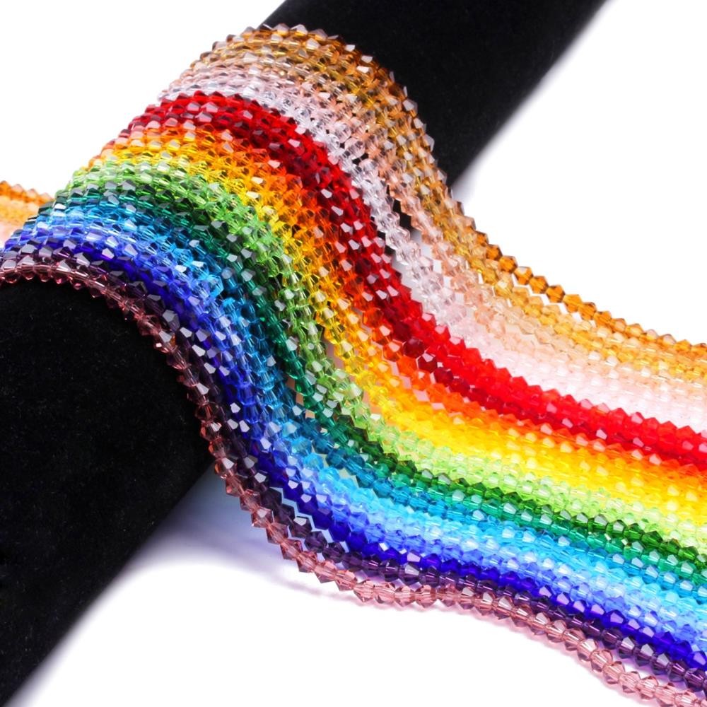 Wholesale Faceted Crystal Glass Spacer Loose Beads 4mm For Jewelry Making U