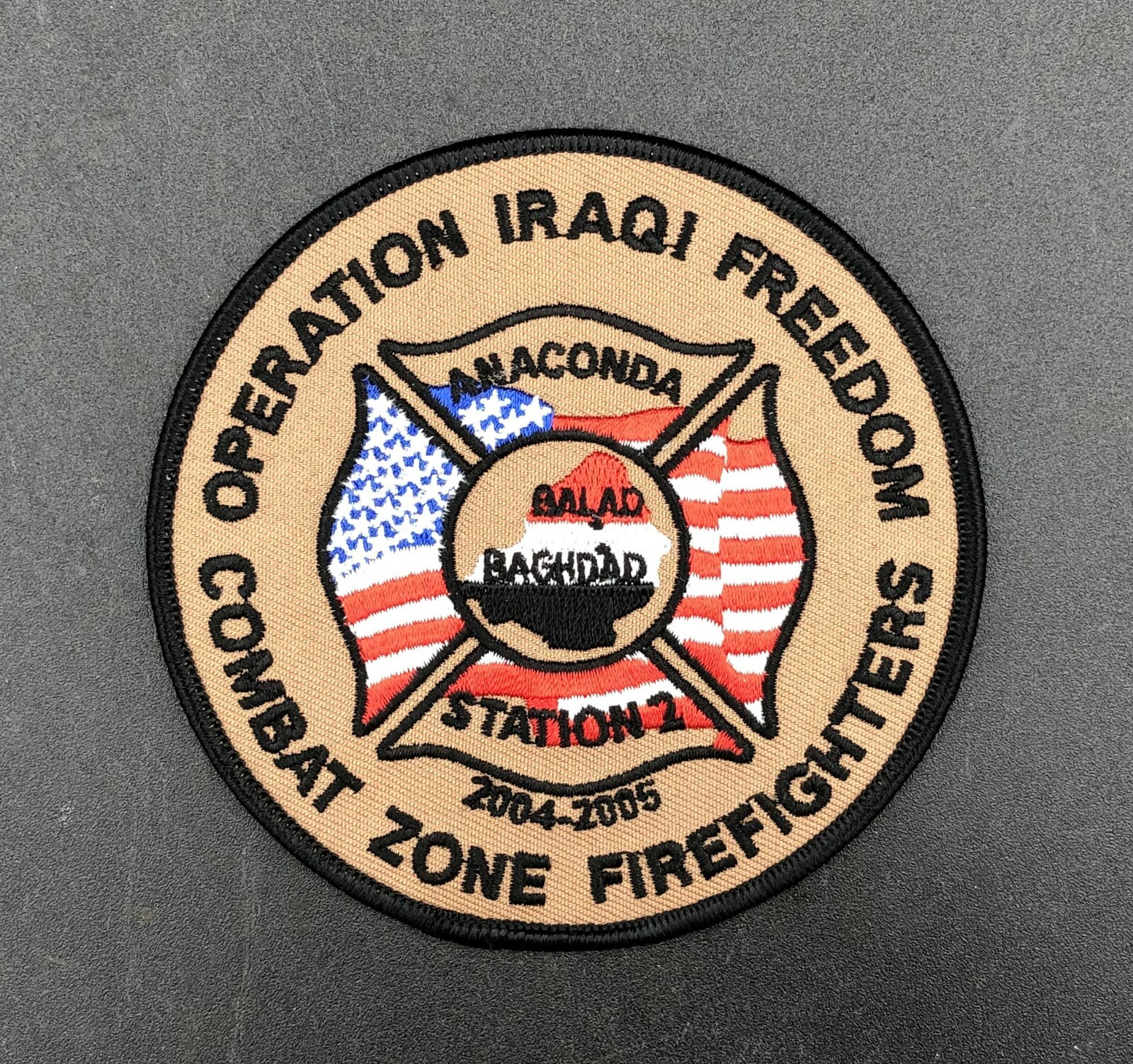 OIF Combat Zone Firefighters Anaconda Station 2 2004-05 Balad, Baghdad Patch