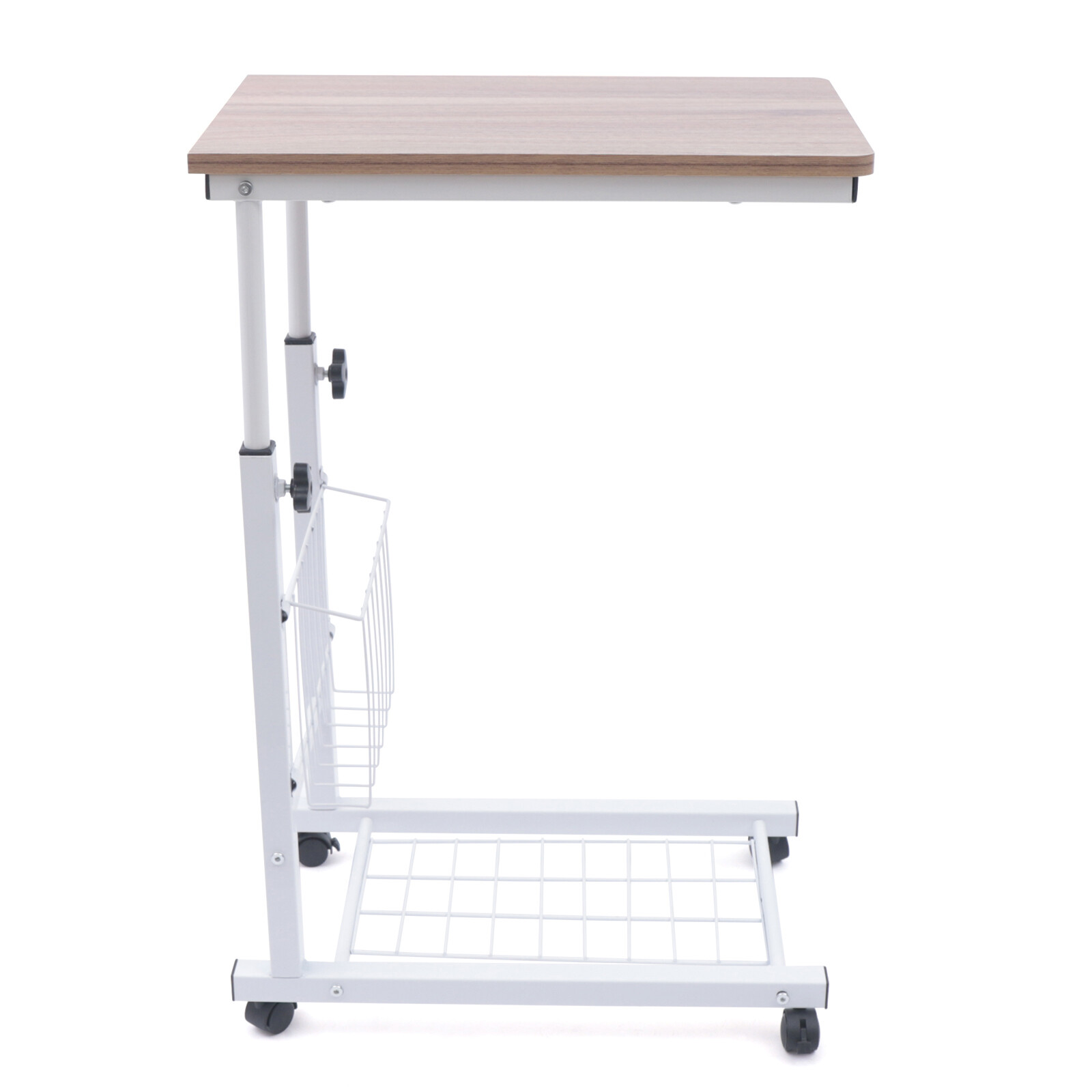 Adjustable Sofa Side Table C-Shaped End Table Laptop Holder Rolling Desk