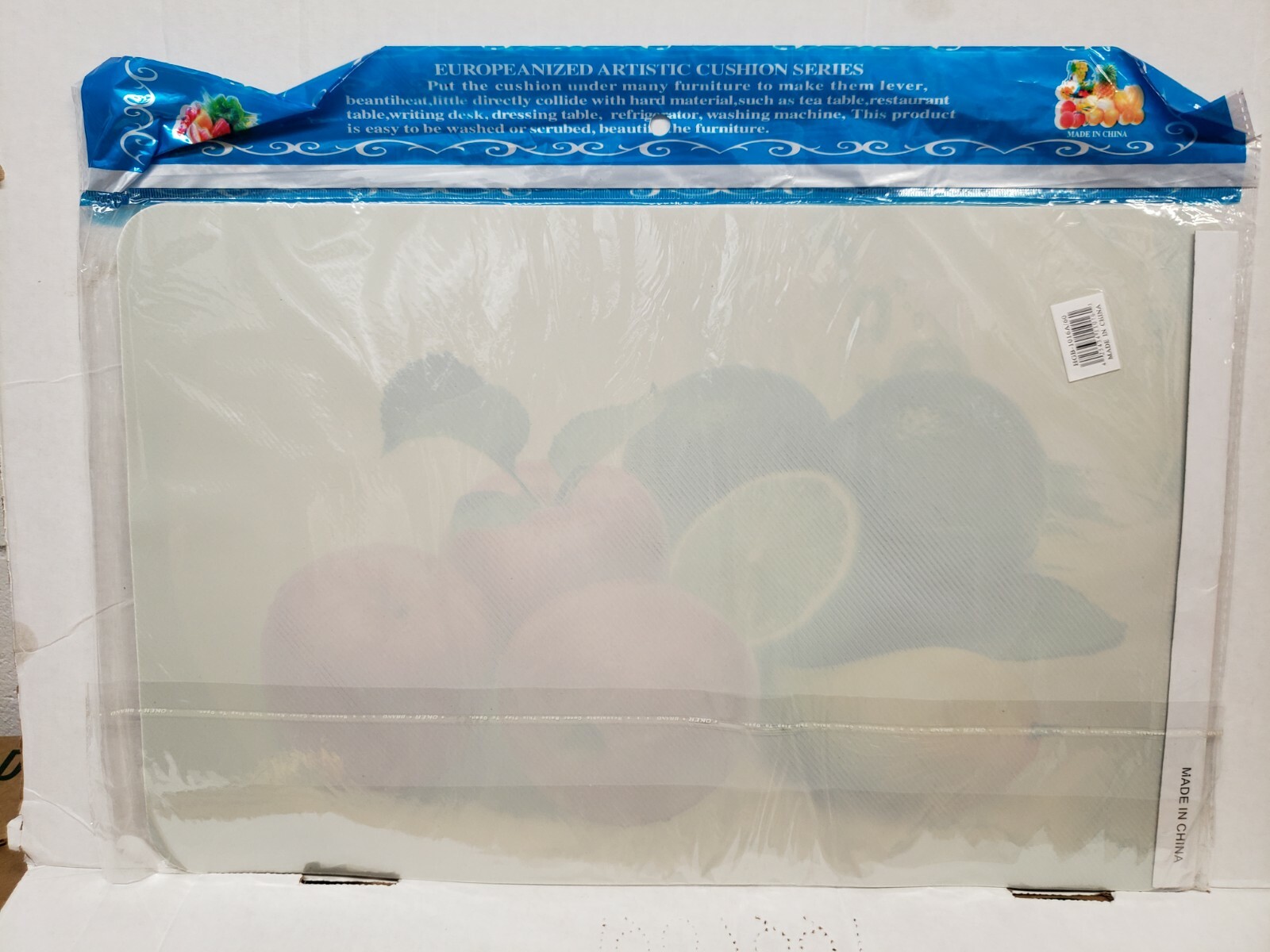 12 pc Thin Plastic Kitchen Set: 6 PLACEMATS & 6 COASTERS, RED & GREEN APPLES