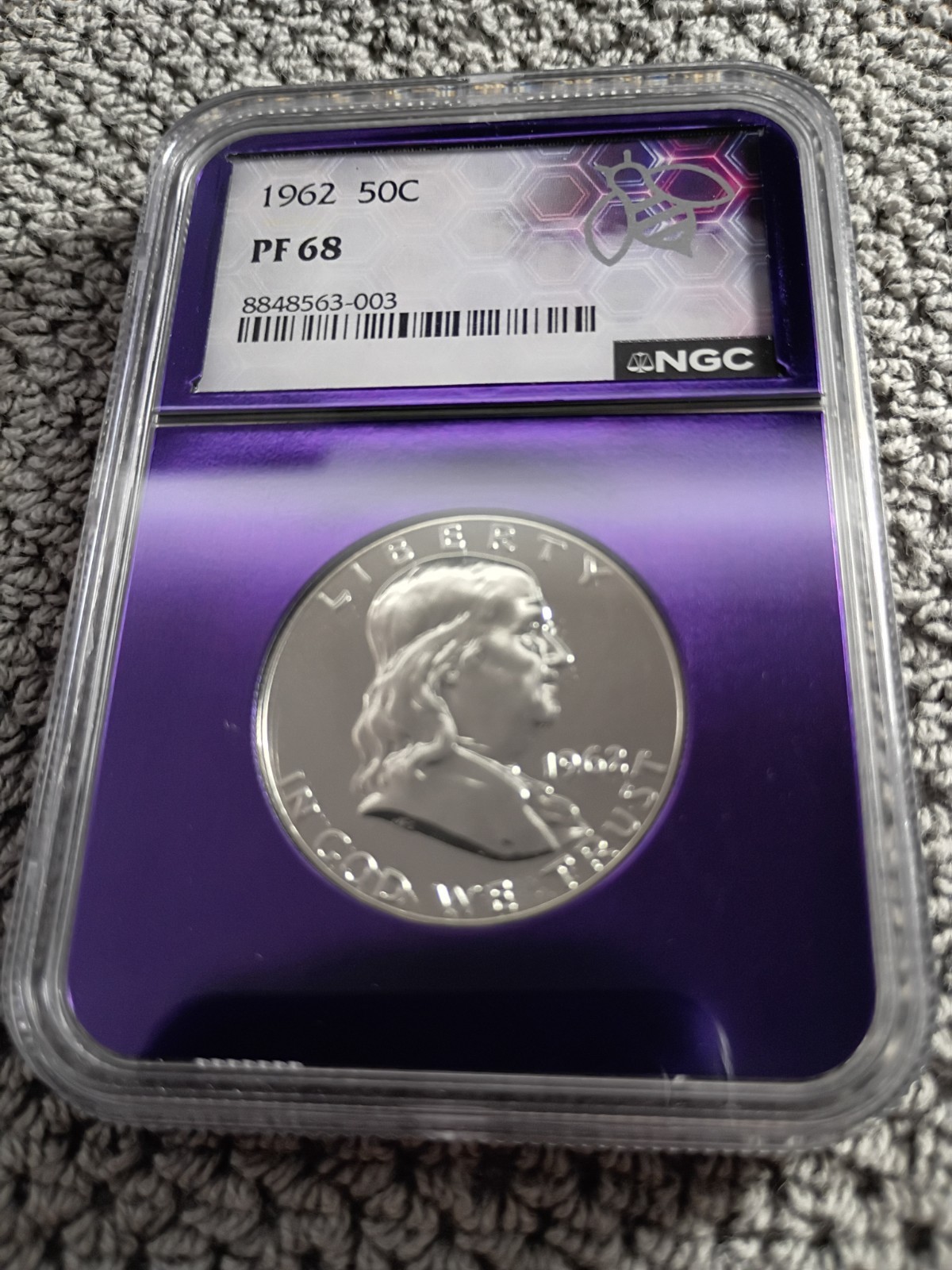 1962 Franklin Half Dollar 50C Proof PF68 NGC Certified Silver KM#199