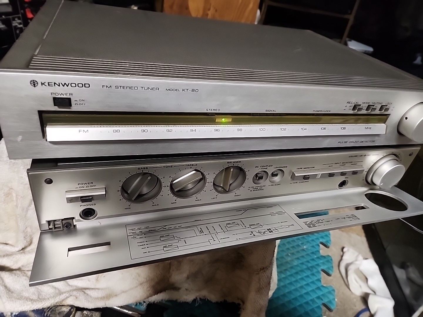VINTAGE KENWOOD KT-80 FM STEREO TUNER & KA-80 AMPLIFIER TESTED