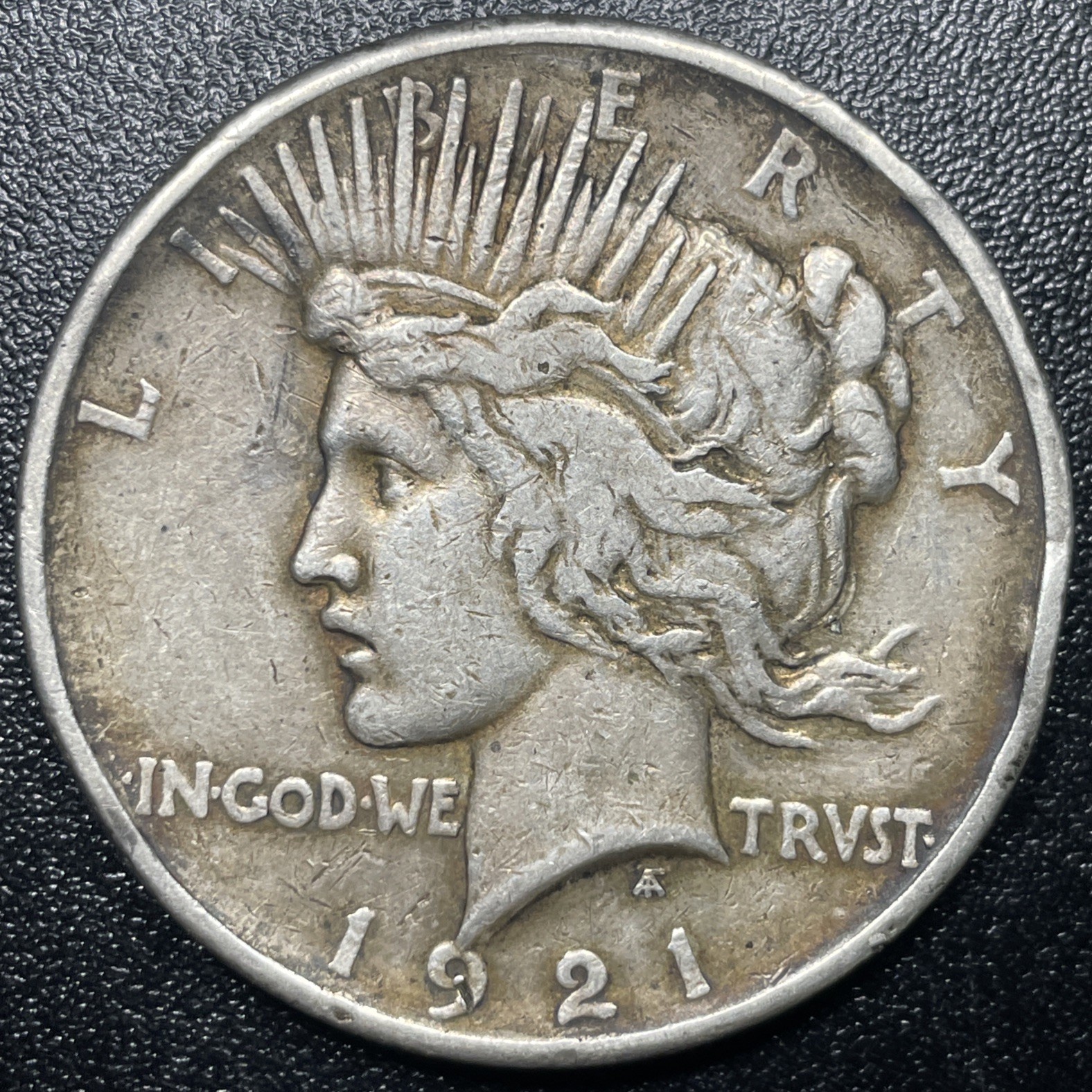 1921 Peace Silver Dollar $1 VF Details Better Grade Key Date Rim Bumps