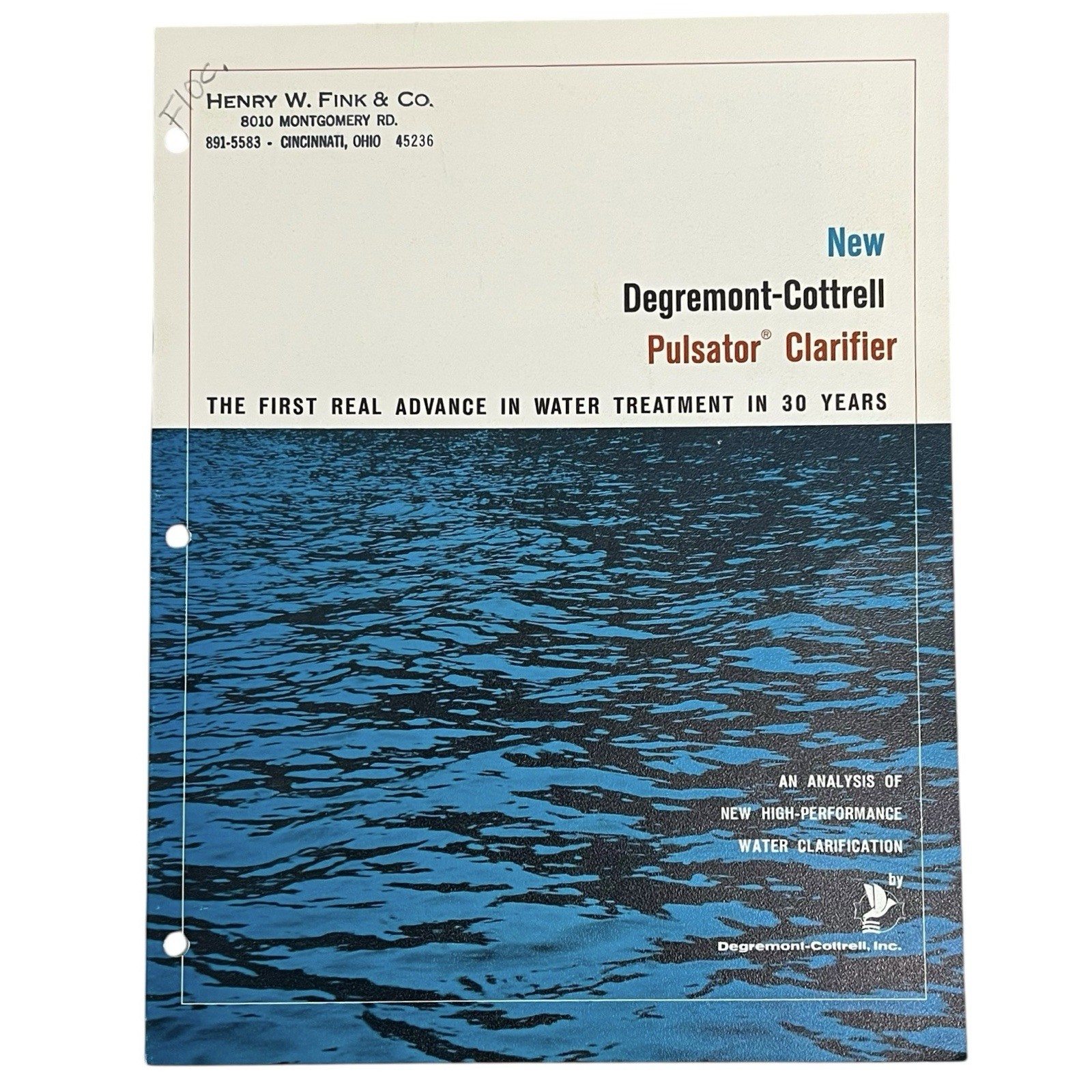 Vintage Degremont Cottrell Pulsator Clarifier Water Treatment Brochure 1967