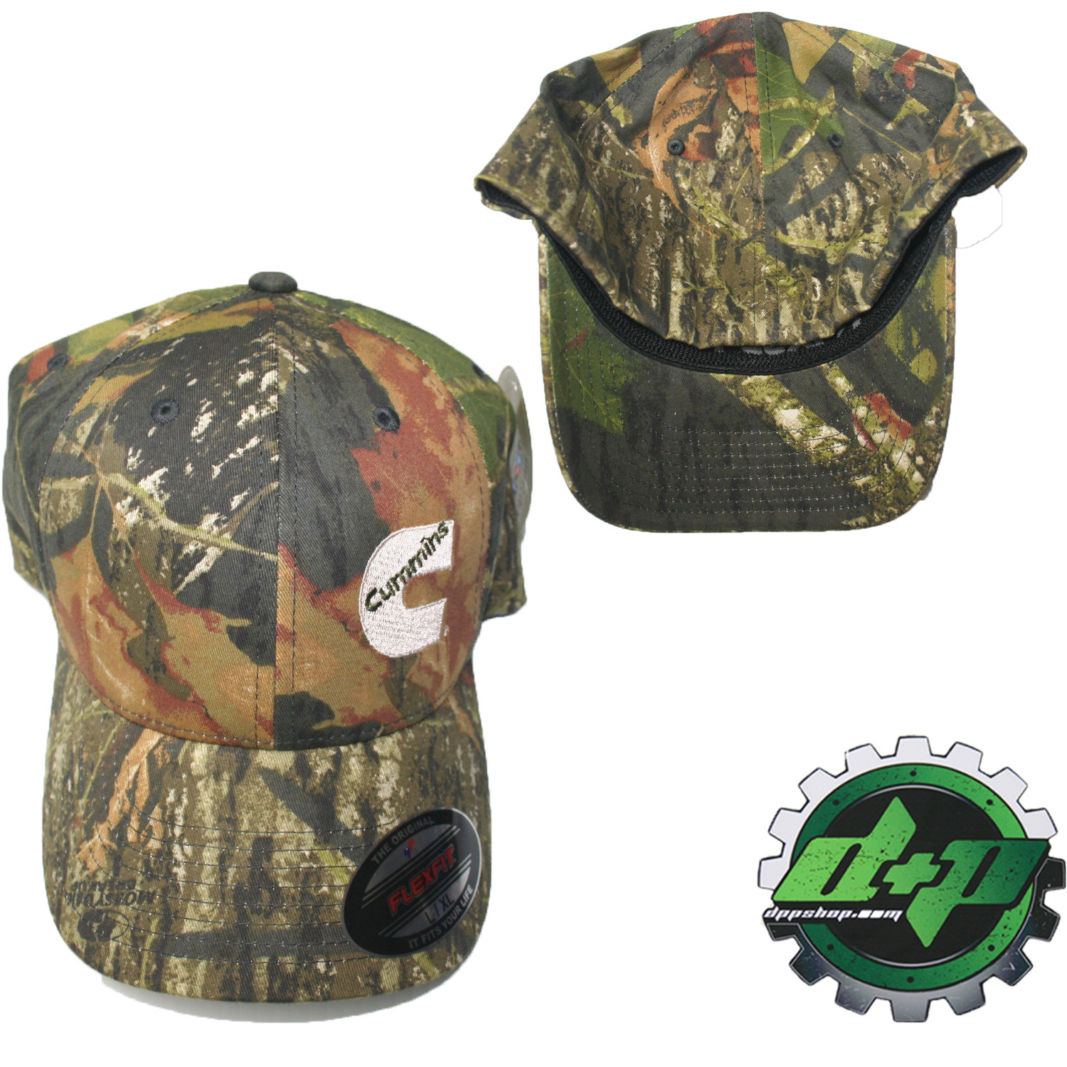 Cummins Camo Tree Mossy Oak flexfit hat ball cap fitted flex fit l/xl