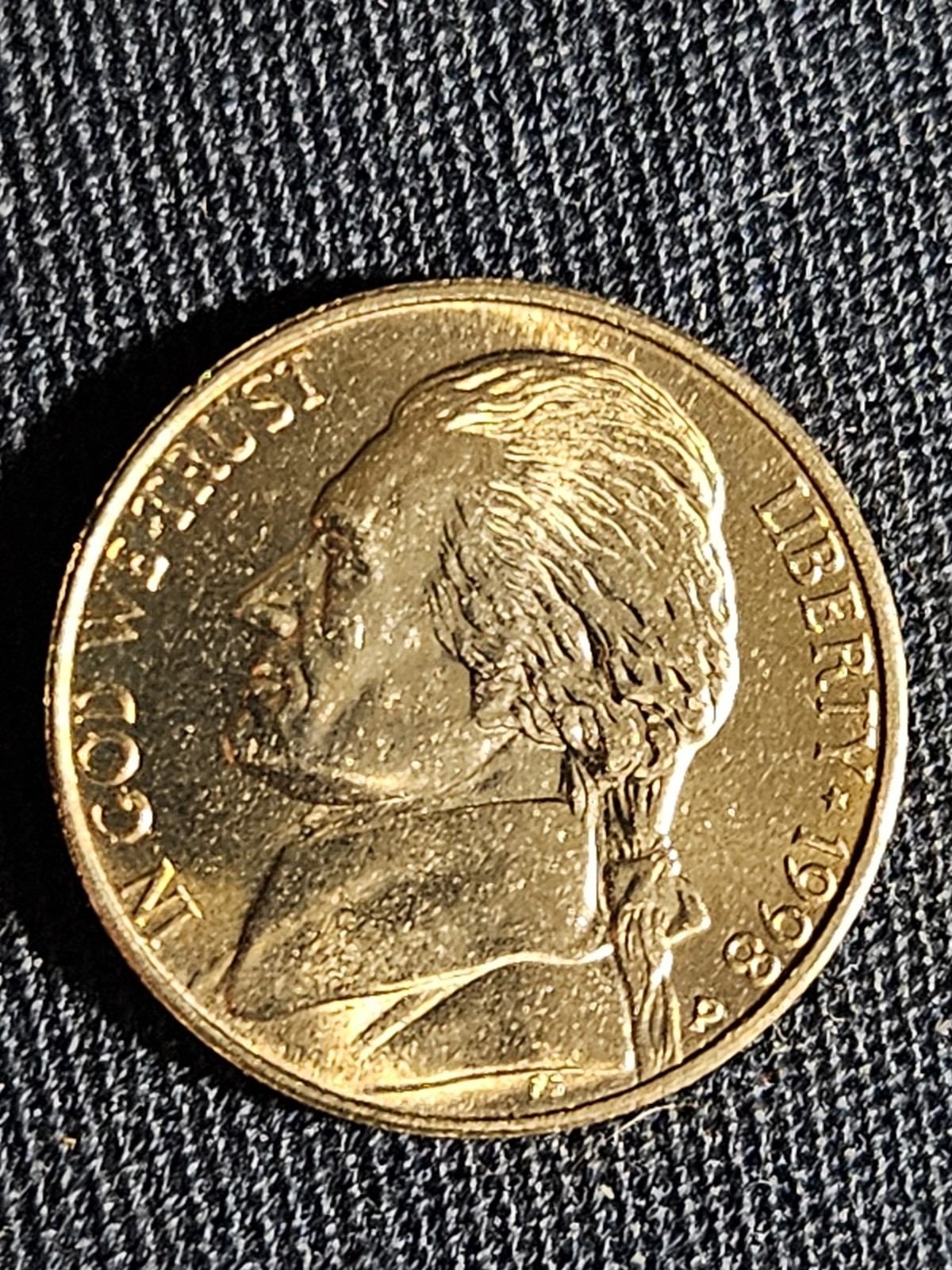 1998 P Classic Jefferson Nickel Uncirculated Proof Toned   #162