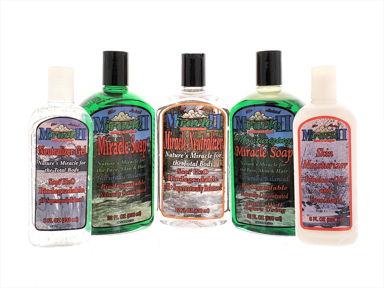Miracle Soap 2, Moisturizing Soap II, Neutralizer, Gel , Lotion - SAMPLE PACK