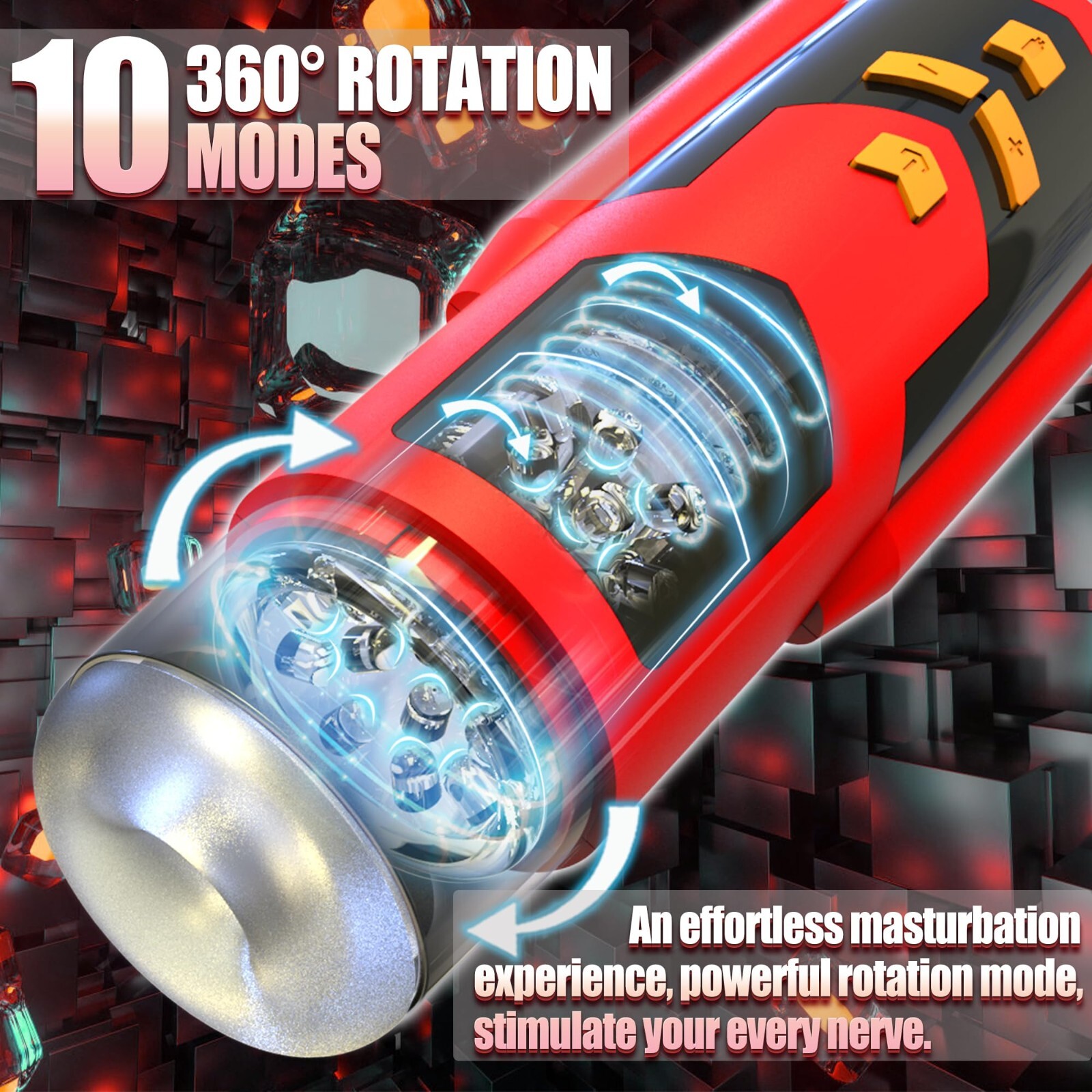 Men Male Masturbaters Automatic HandsFree Rotating Cup Thrusting Stroker Sex Toy
