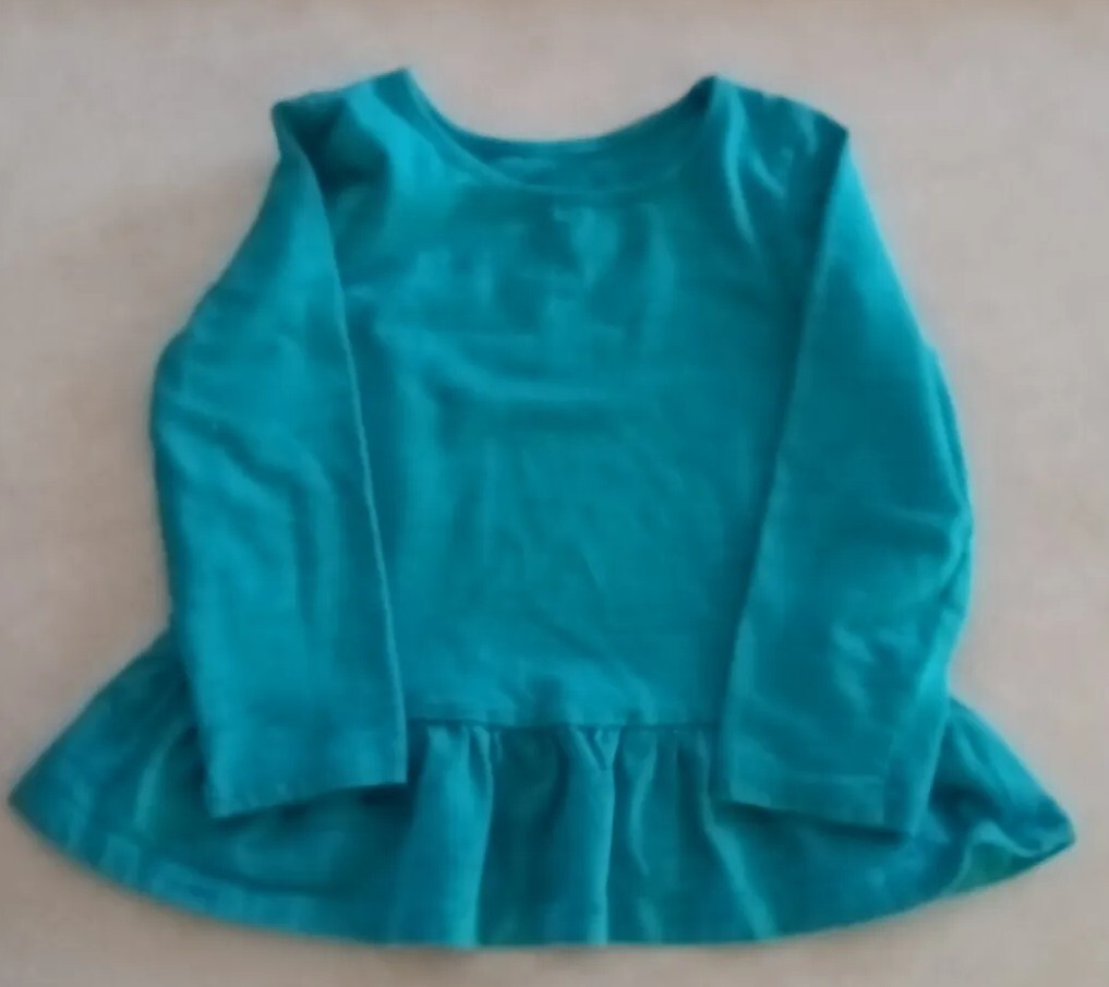 Jumping Beans Baby Girl Long Sleeve Shirt Turquoise 18M