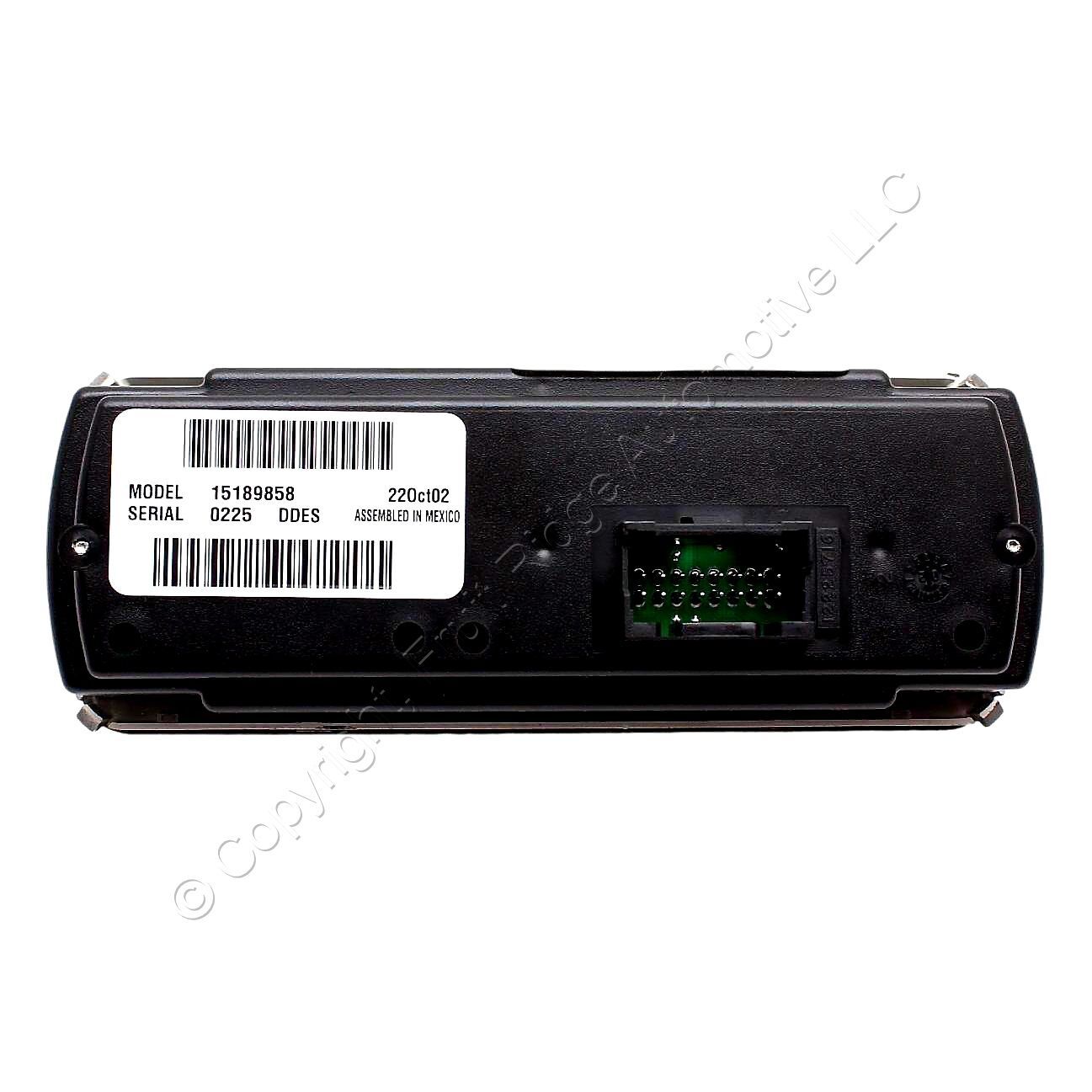 GM OEM Rear Overhead Console A/C Heater Fan Control Switch Module 15189858