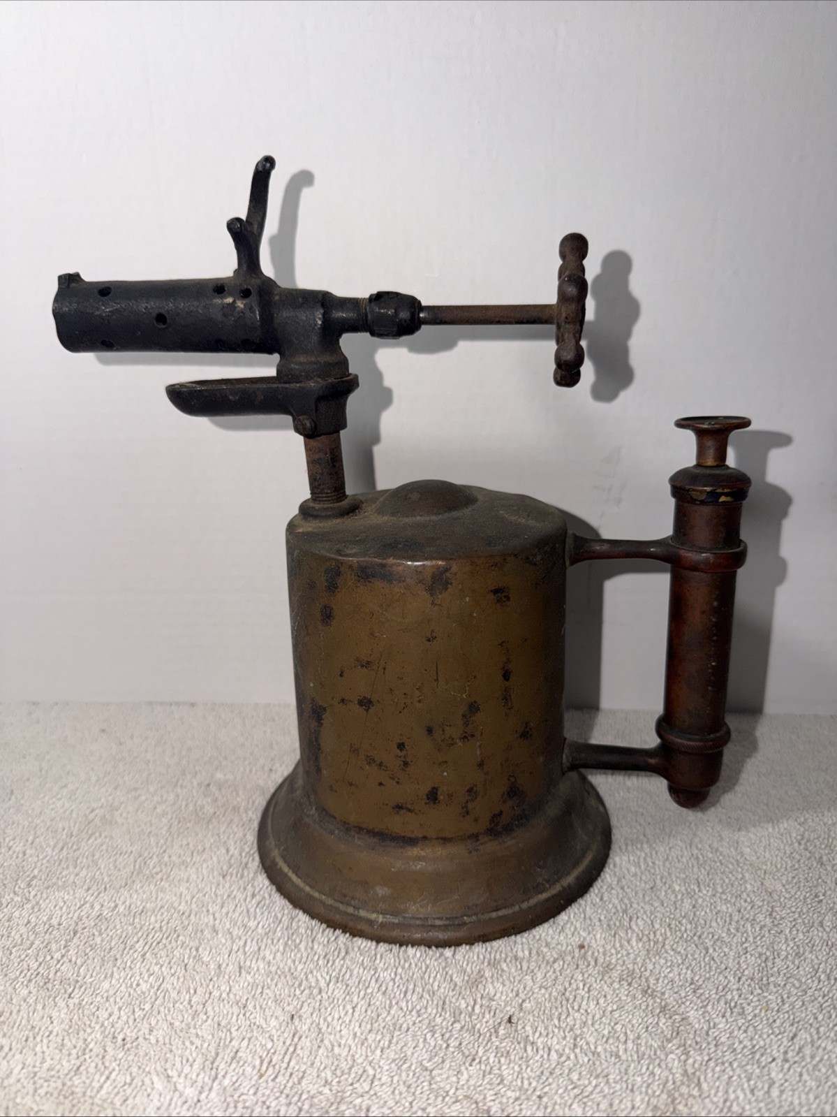 Detroit Torch Mfg Company Antique Brass Blow Torch (Gas/Kerosene) Pat. 1918