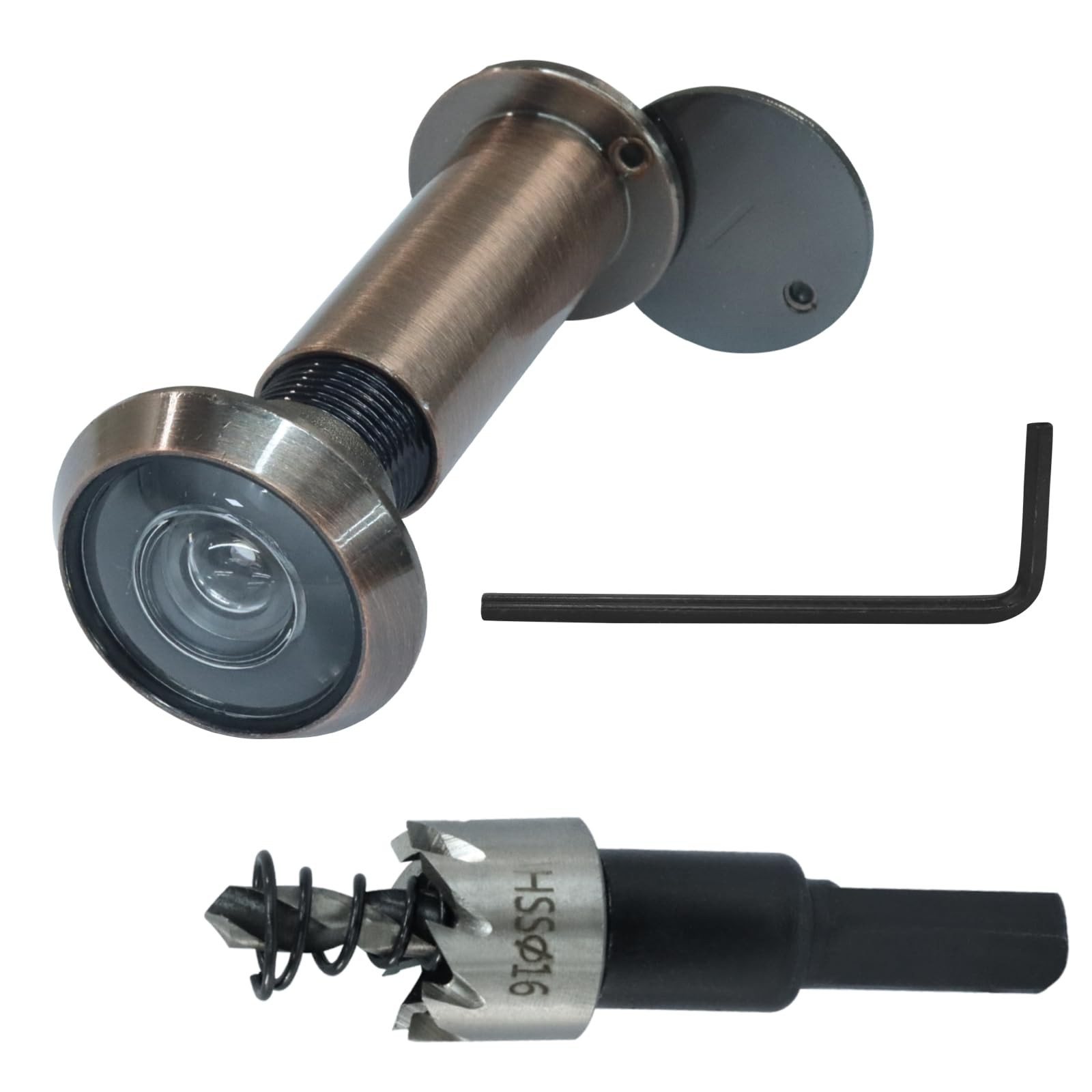 Door Viewer Peephole，Zinc Alloy 200 Degree with 16 mm/0.63 inch Drill Bit for...