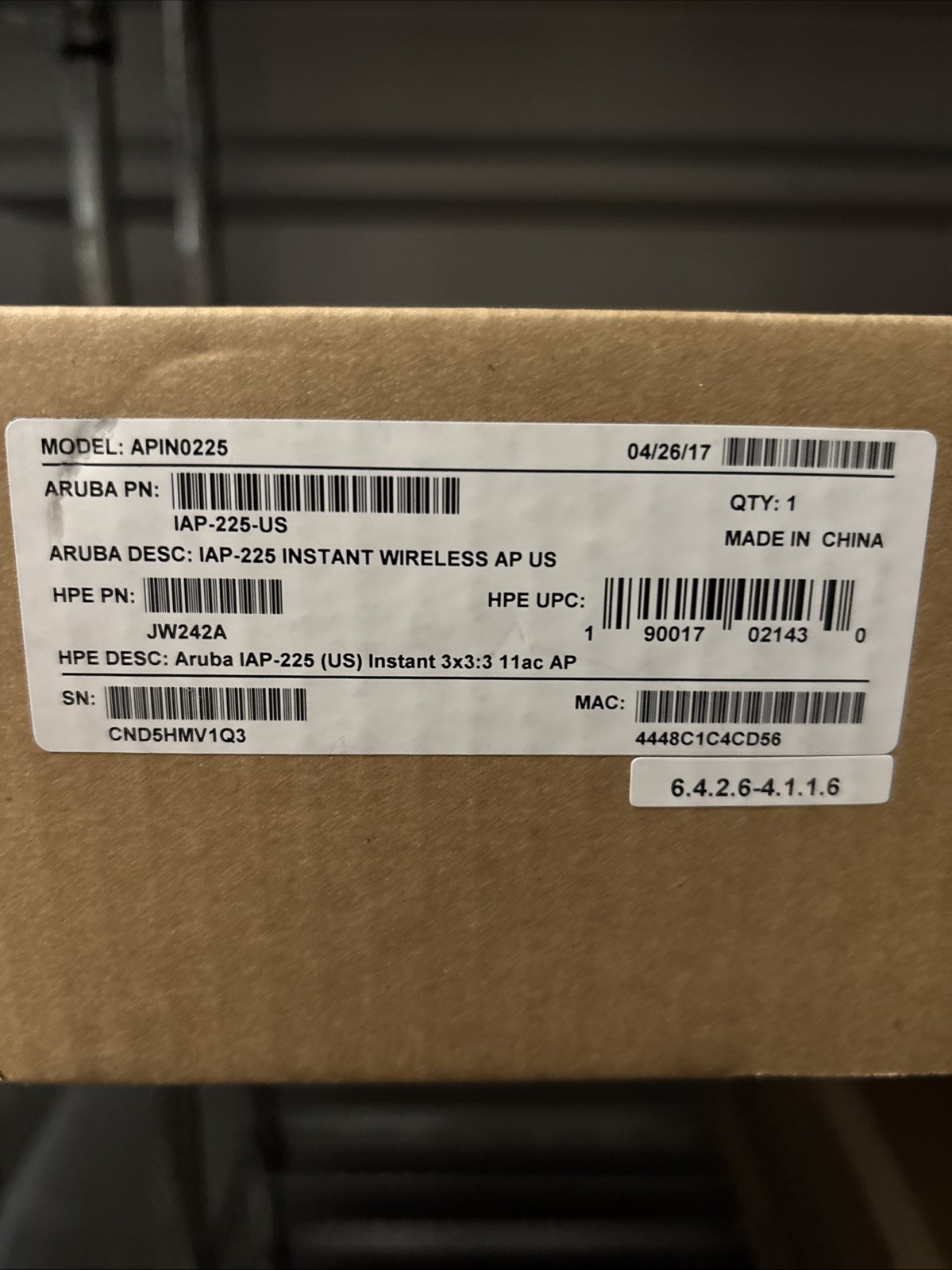 New Aruba IAP-225 Instant Wireless Access Point JW242A