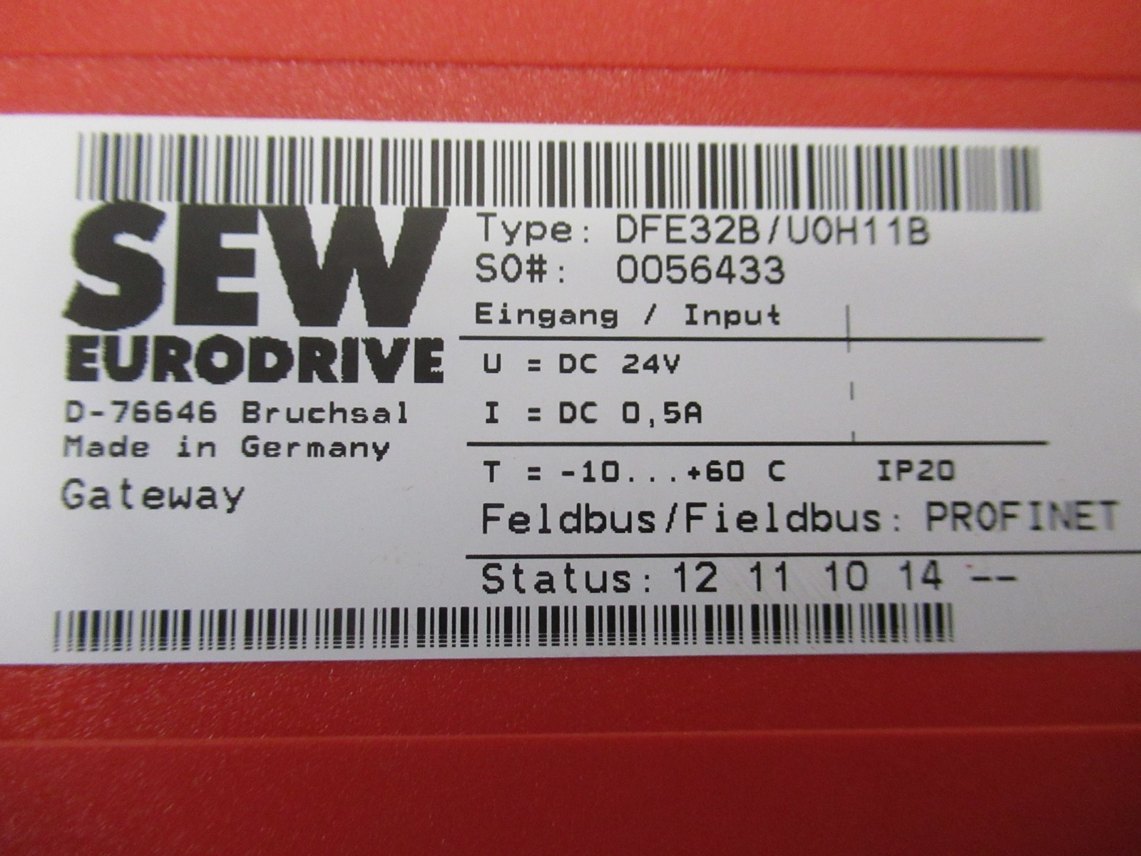 SEW Eurodrive DFE32B/UOH11B Fieldbus Gateway Profinet Module
