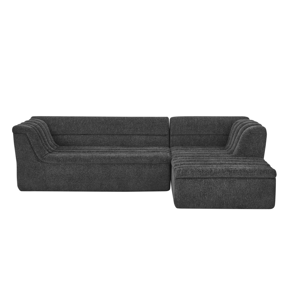106" L-Shaped Sectional Sofa w/ Chaise, Chenille Upholstery, No Pillows