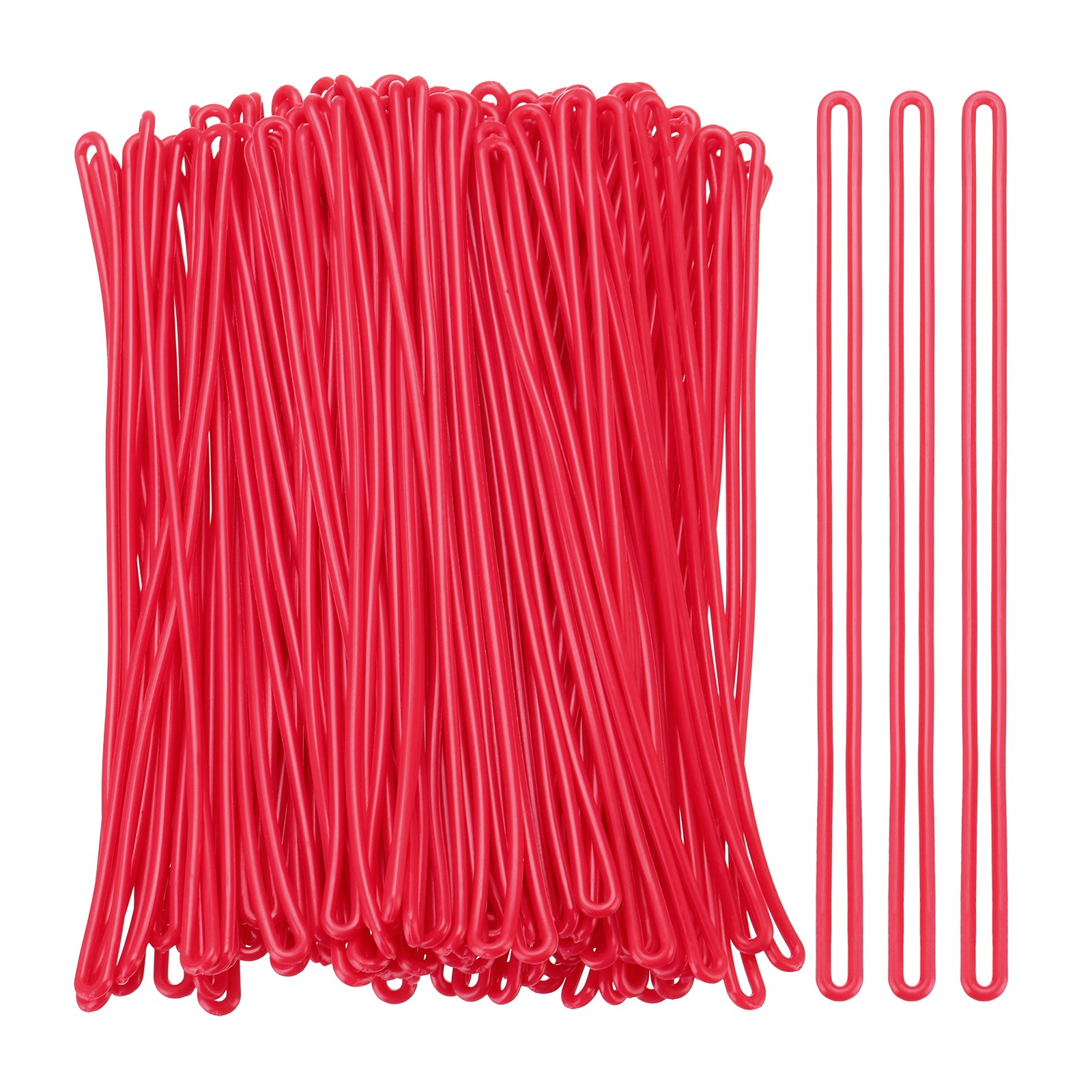 100Pcs Luggage Tag Loops Plastic Luggage Loop Straps Bag Tag Loops Red