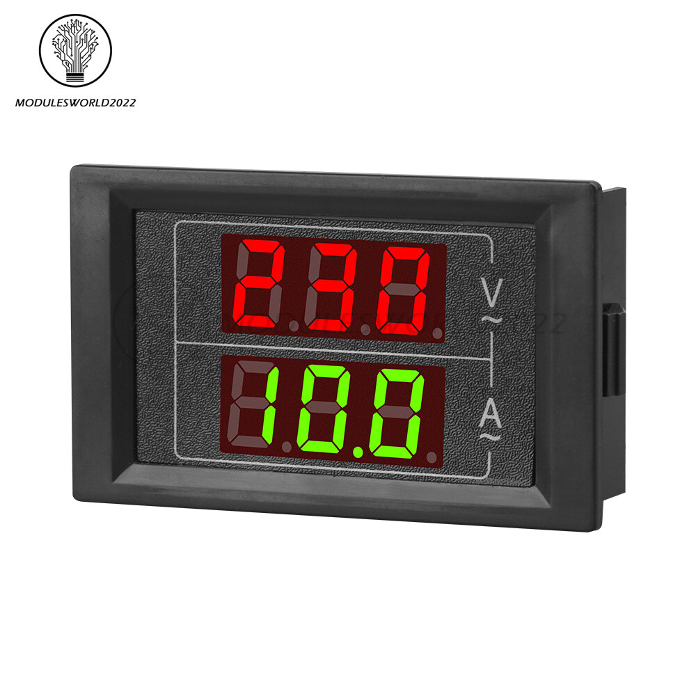 AC60-500V 100A Dual Display Voltage Current Meter Voltmeter Ammeter Single Phase