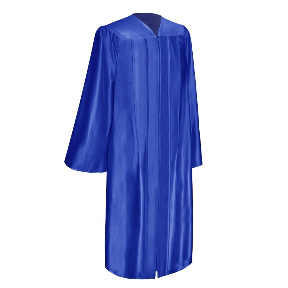 Endea Graduation Shiny Finish Royal Blue Gown High School and University