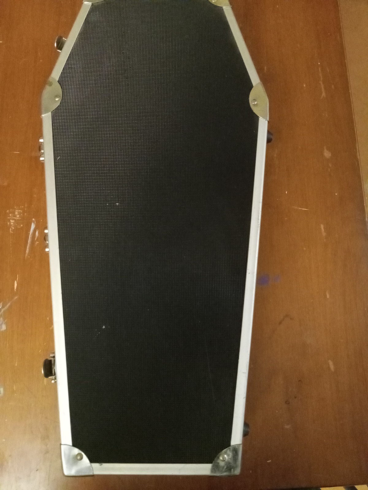 Coffin Case Drumstick Case Hard Shell Black with Red Lining see photo descript